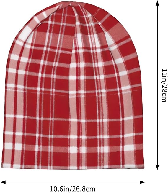 Plaid Red and Black Print Summer Fashion Beanie Men Women Unisex Knit Hat Hipster Hat