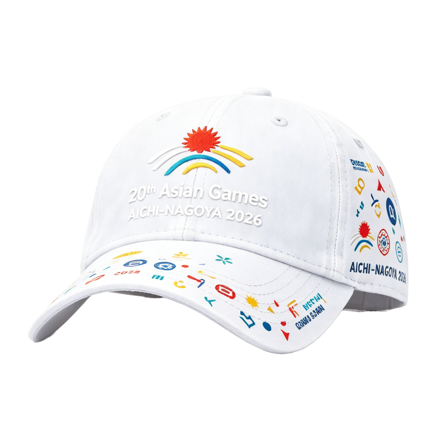 20th Asian Games Aichi-Nagoya 2026 Embroidered Gray Adjustable Cotton Denim Baseball Cap