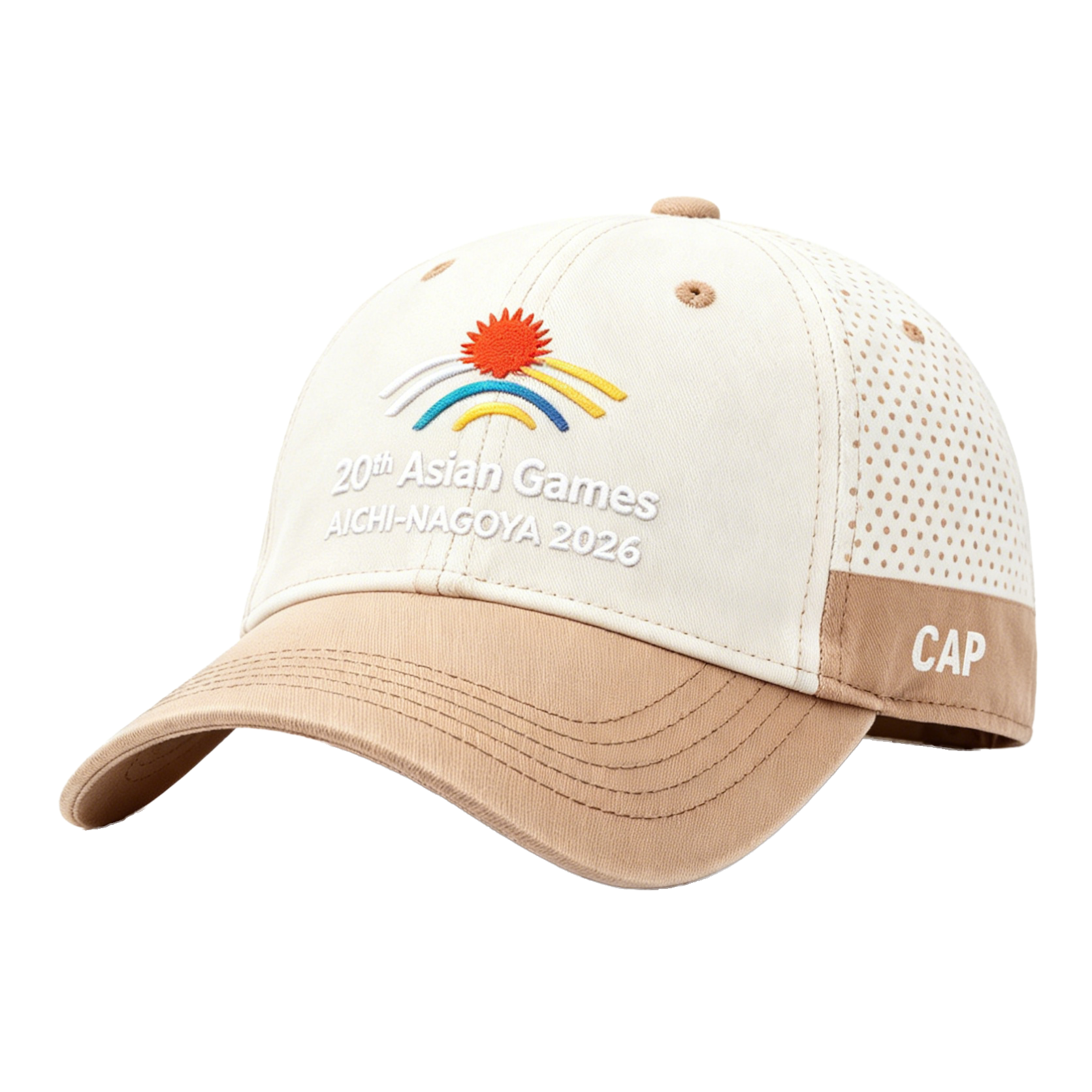 20th Asian Games Aichi-Nagoya 2026 Embroidered Gray Adjustable Cotton Denim Baseball Cap