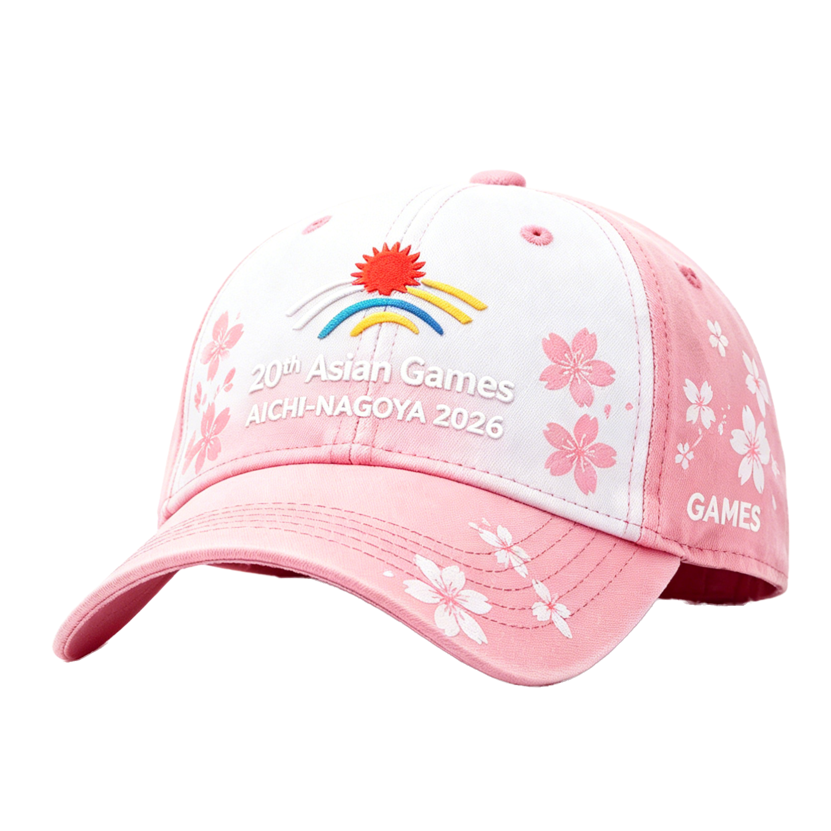 20th Asian Games Aichi-Nagoya 2026 Embroidered Gray Adjustable Cotton Denim Baseball Cap