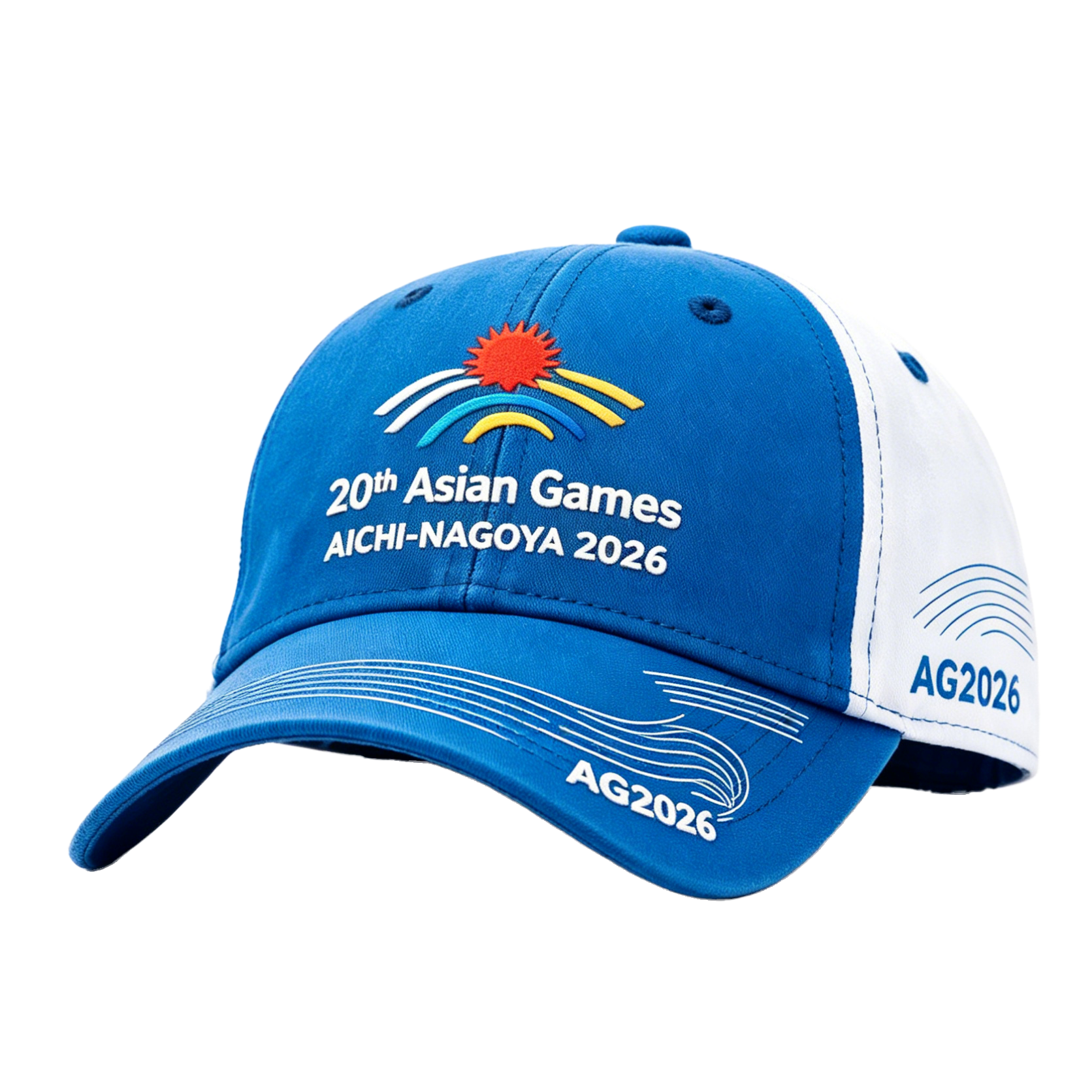 20th Asian Games Aichi-Nagoya 2026 Embroidered Gray Adjustable Cotton Denim Baseball Cap