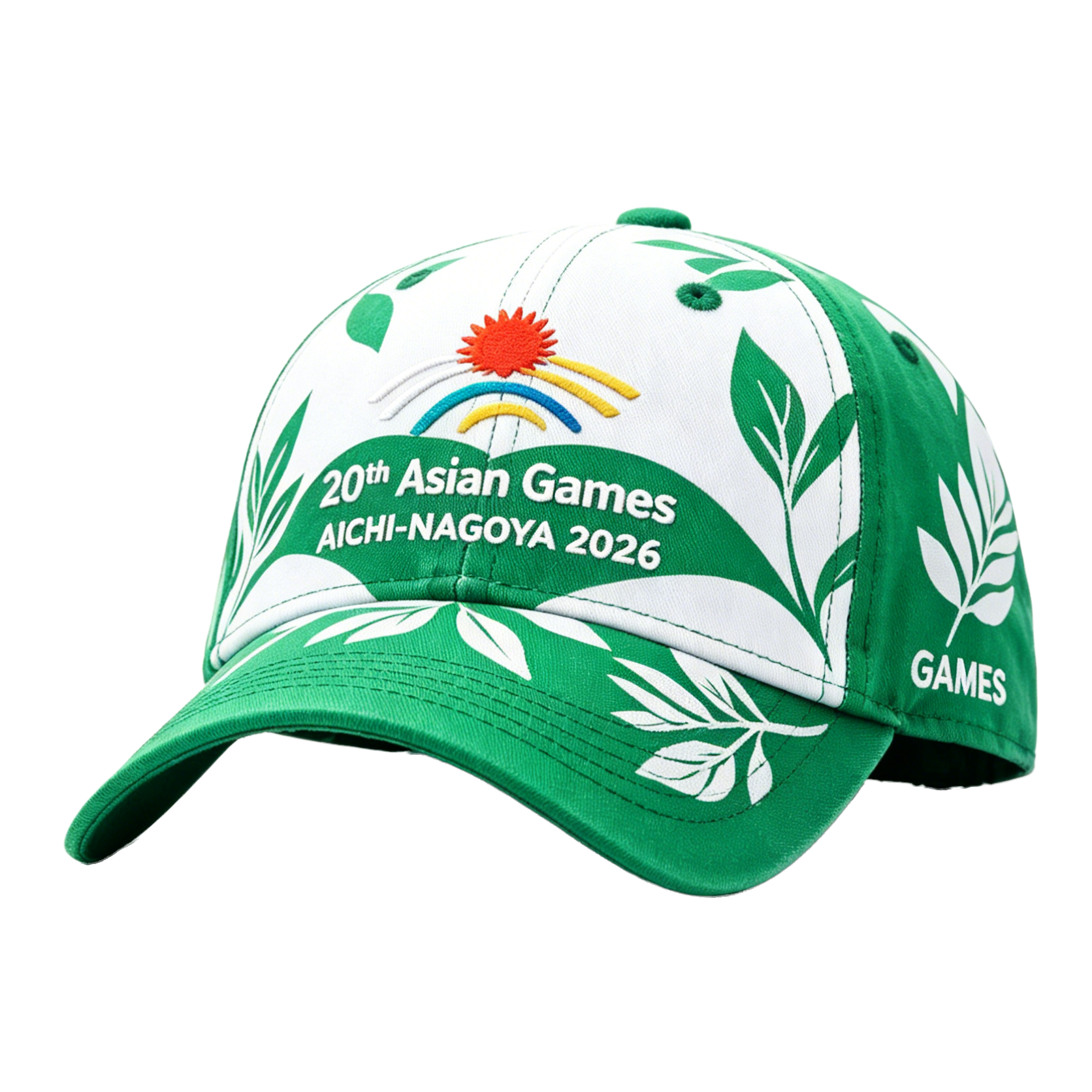 20th Asian Games Aichi-Nagoya 2026 Embroidered Gray Adjustable Cotton Denim Baseball Cap