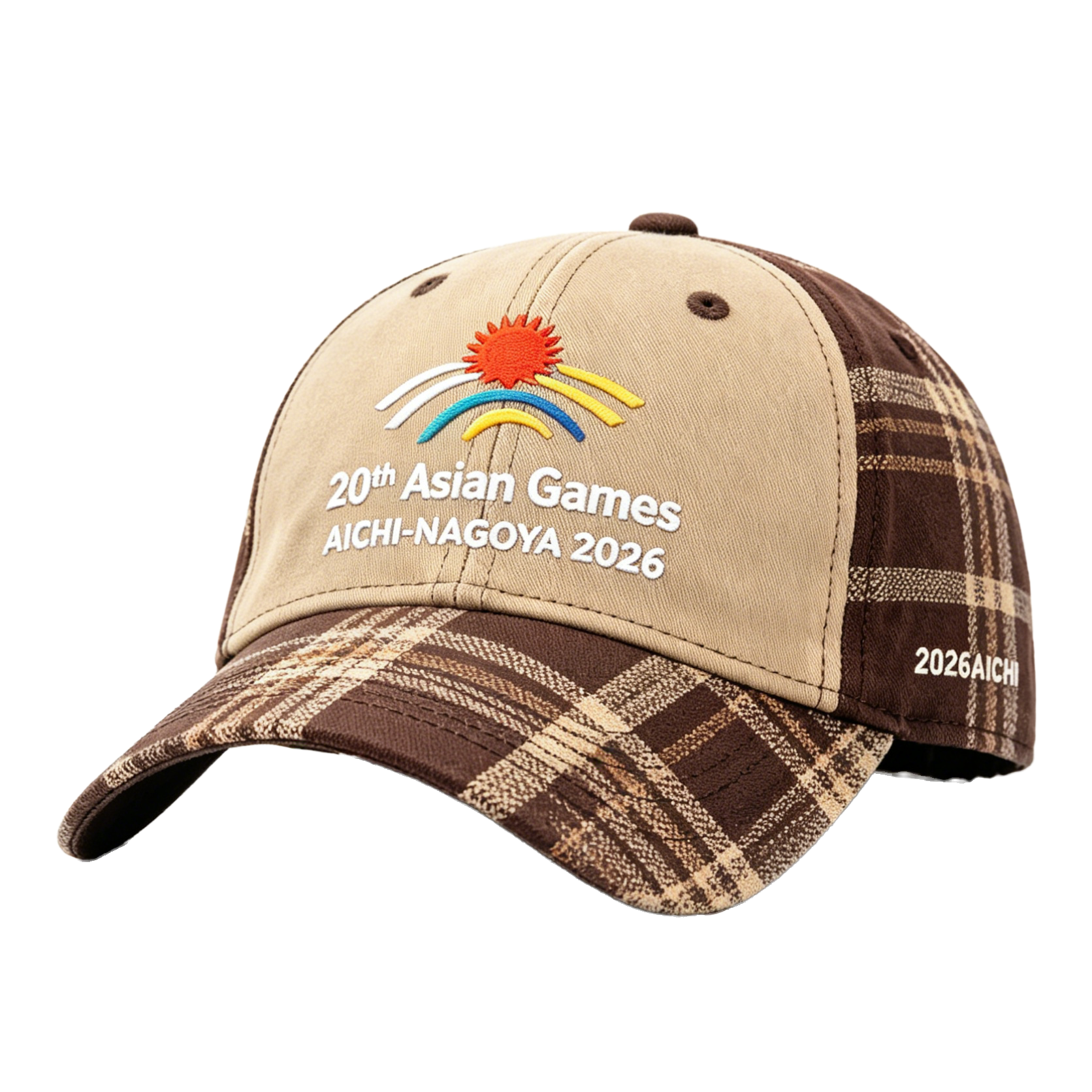 20th Asian Games Aichi-Nagoya 2026 Embroidered Gray Adjustable Cotton Denim Baseball Cap