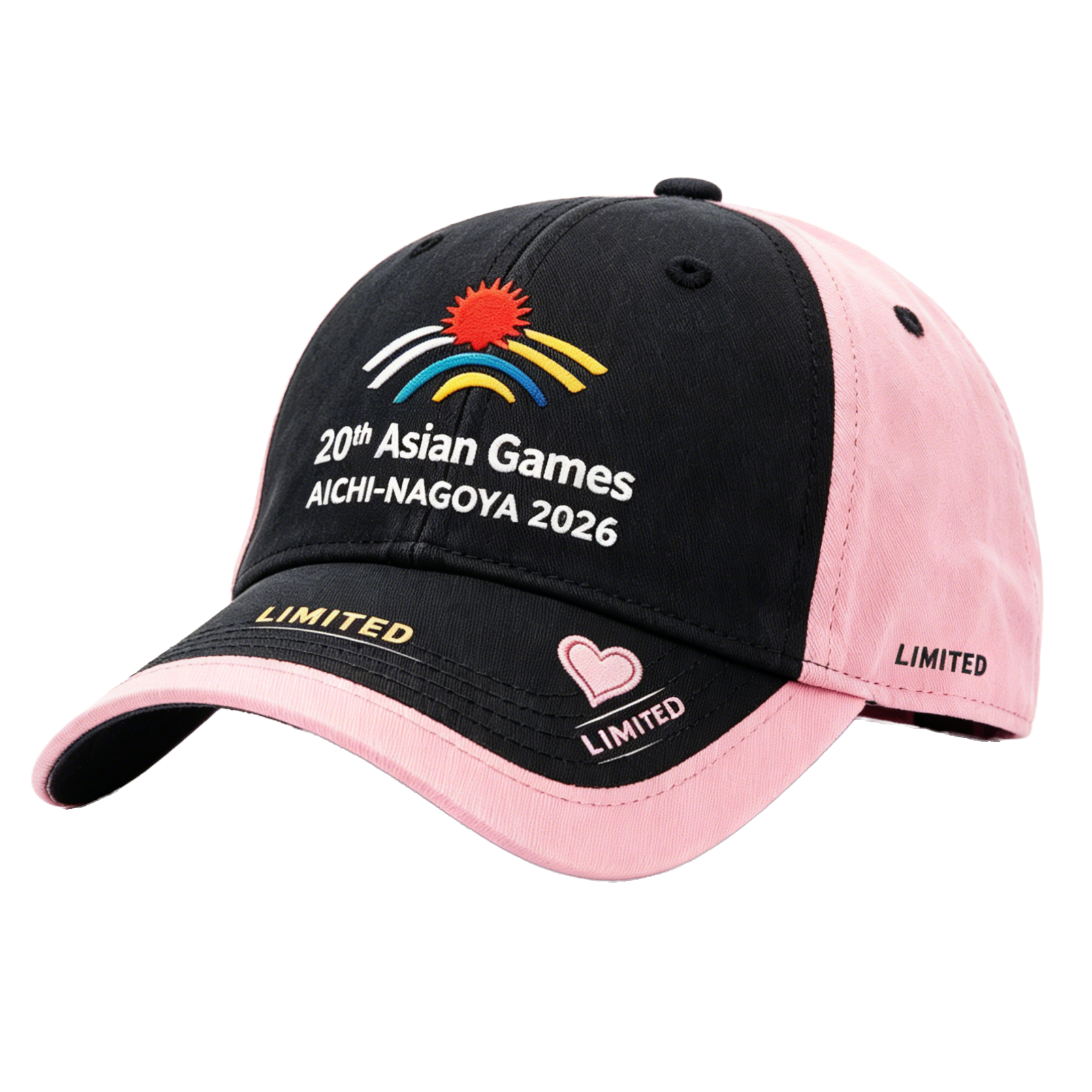 20th Asian Games Aichi-Nagoya 2026 Embroidered Gray Adjustable Cotton Denim Baseball Cap