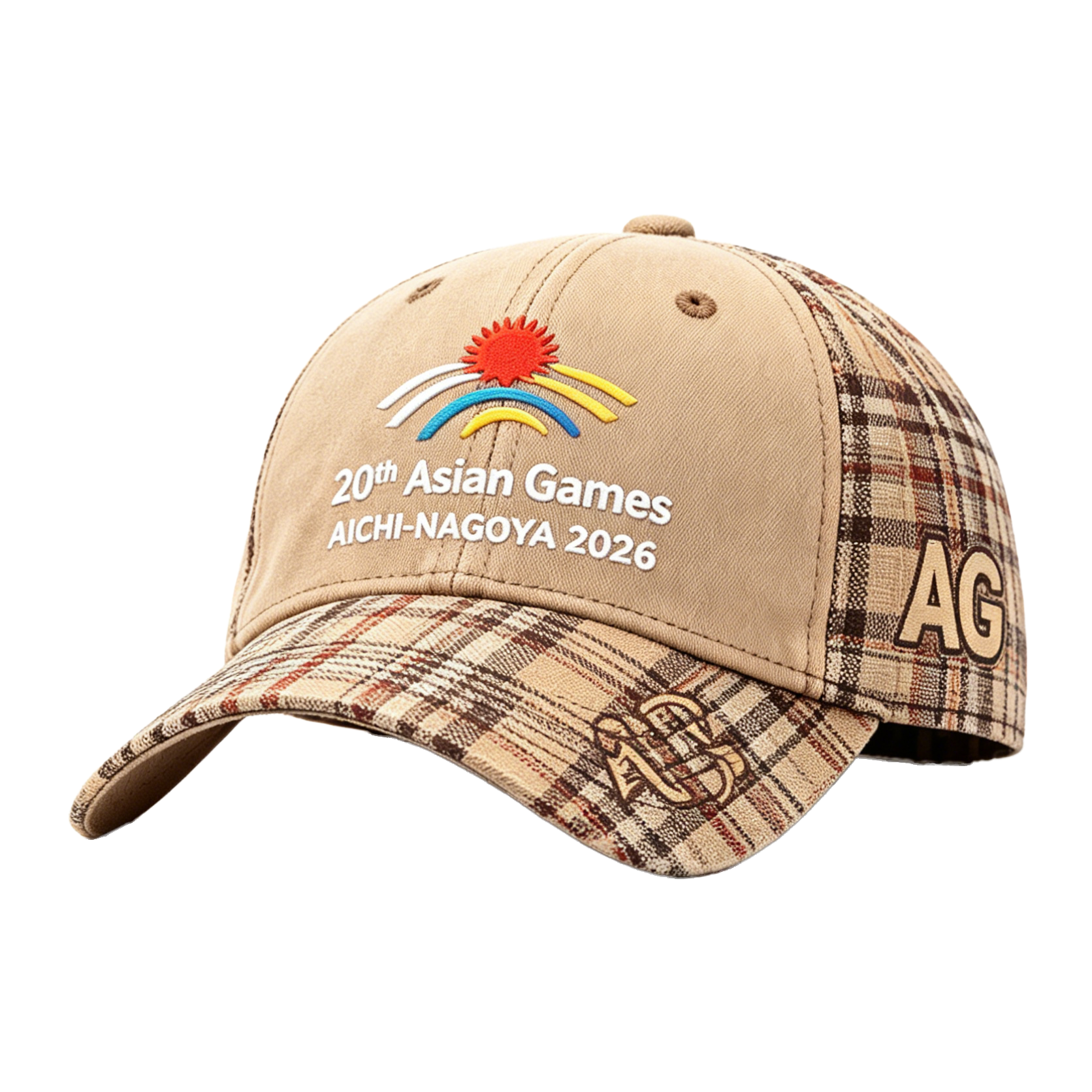 20th Asian Games Aichi-Nagoya 2026 Embroidered Gray Adjustable Cotton Denim Baseball Cap