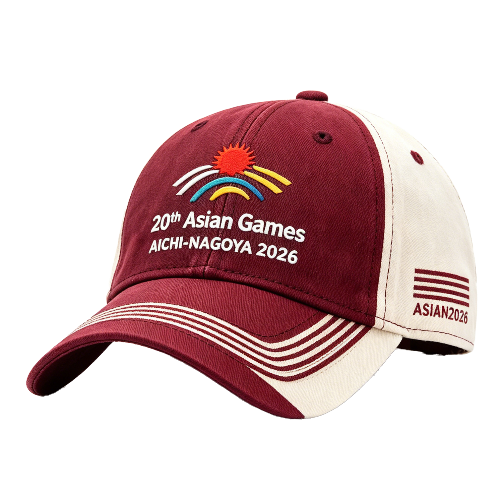 20th Asian Games Aichi-Nagoya 2026 Embroidered Gray Adjustable Cotton Denim Baseball Cap