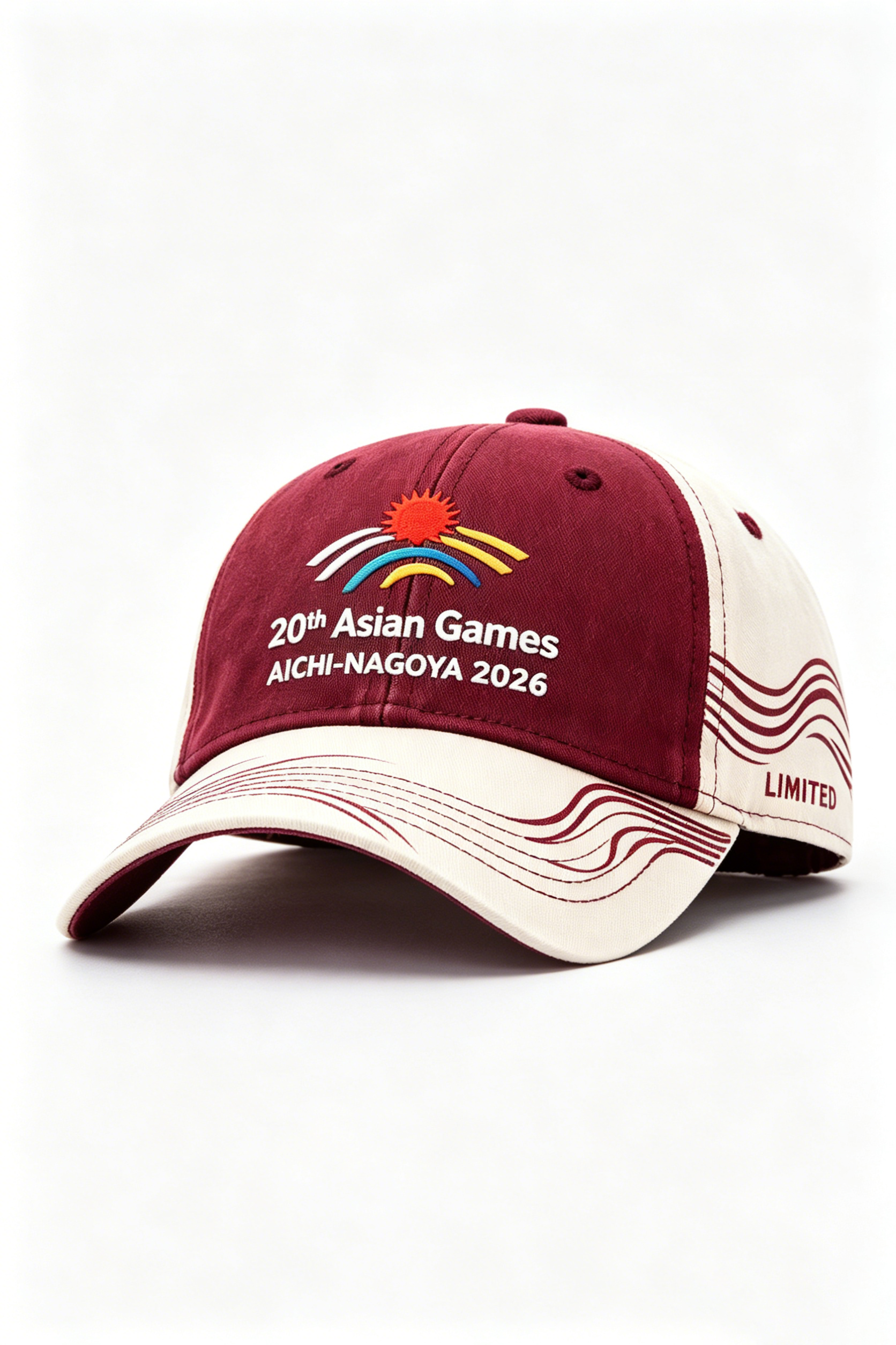 20th Asian Games Aichi-Nagoya 2026 Embroidered Gray Adjustable Cotton Denim Baseball Cap
