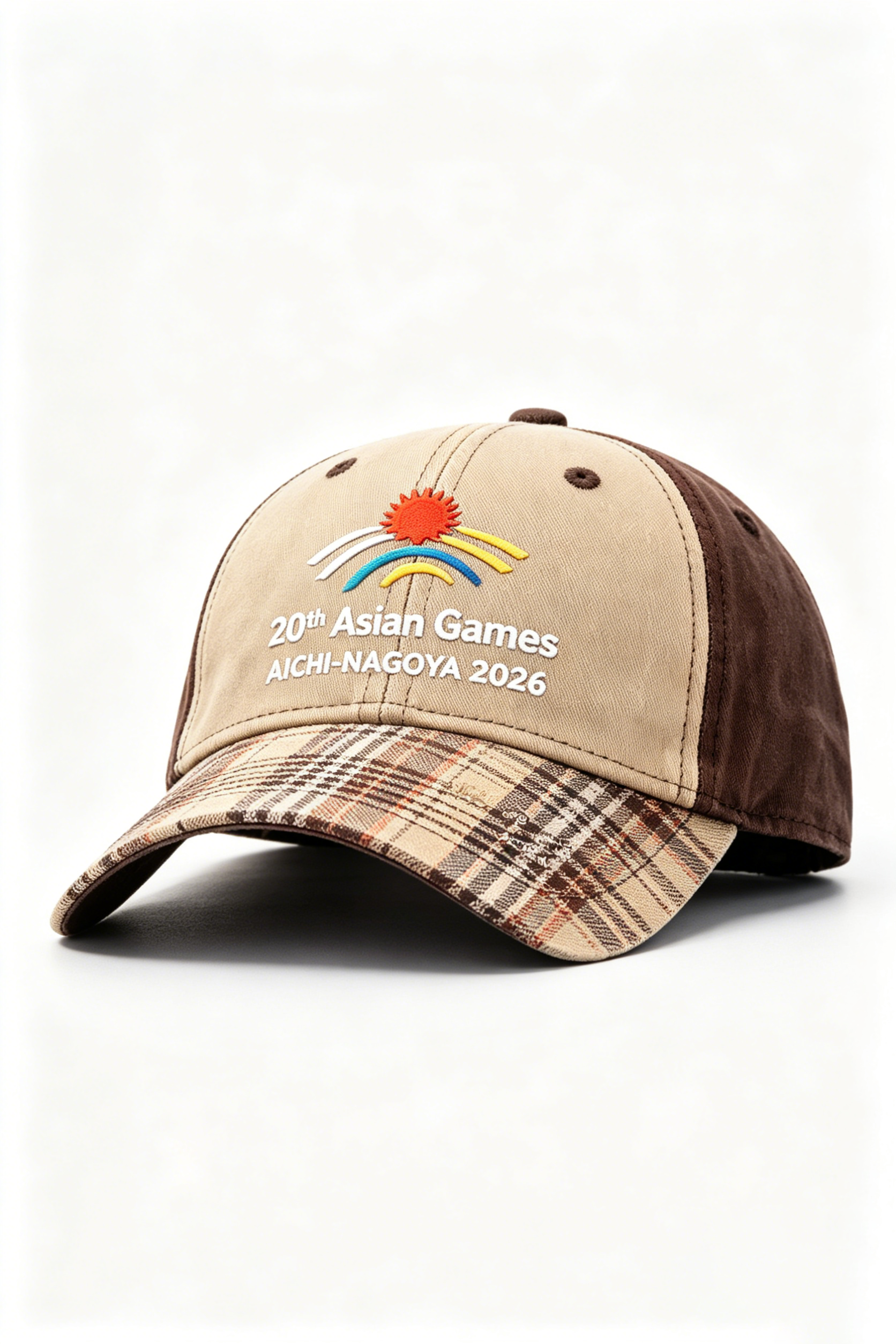 20th Asian Games Aichi-Nagoya 2026 Embroidered Gray Adjustable Cotton Denim Baseball Cap