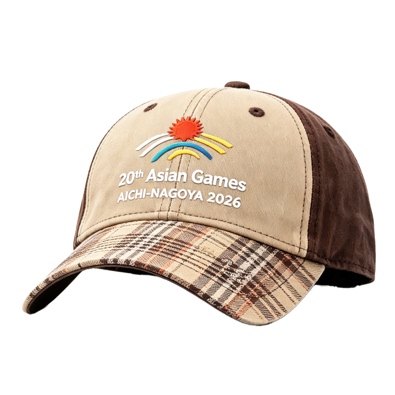 20th Asian Games Aichi-Nagoya 2026 Embroidered Gray Adjustable Cotton Denim Baseball Cap