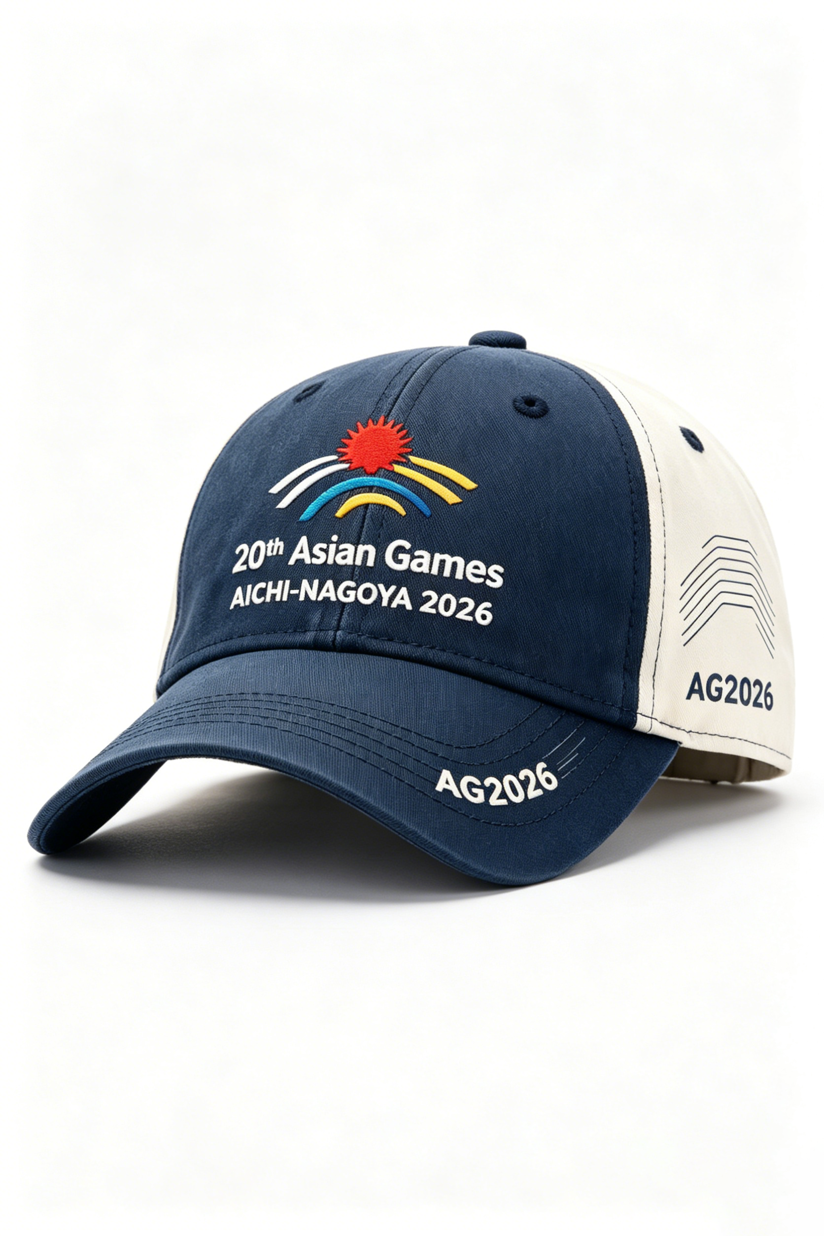 20th Asian Games Aichi-Nagoya 2026 Embroidered Gray Adjustable Cotton Denim Baseball Cap