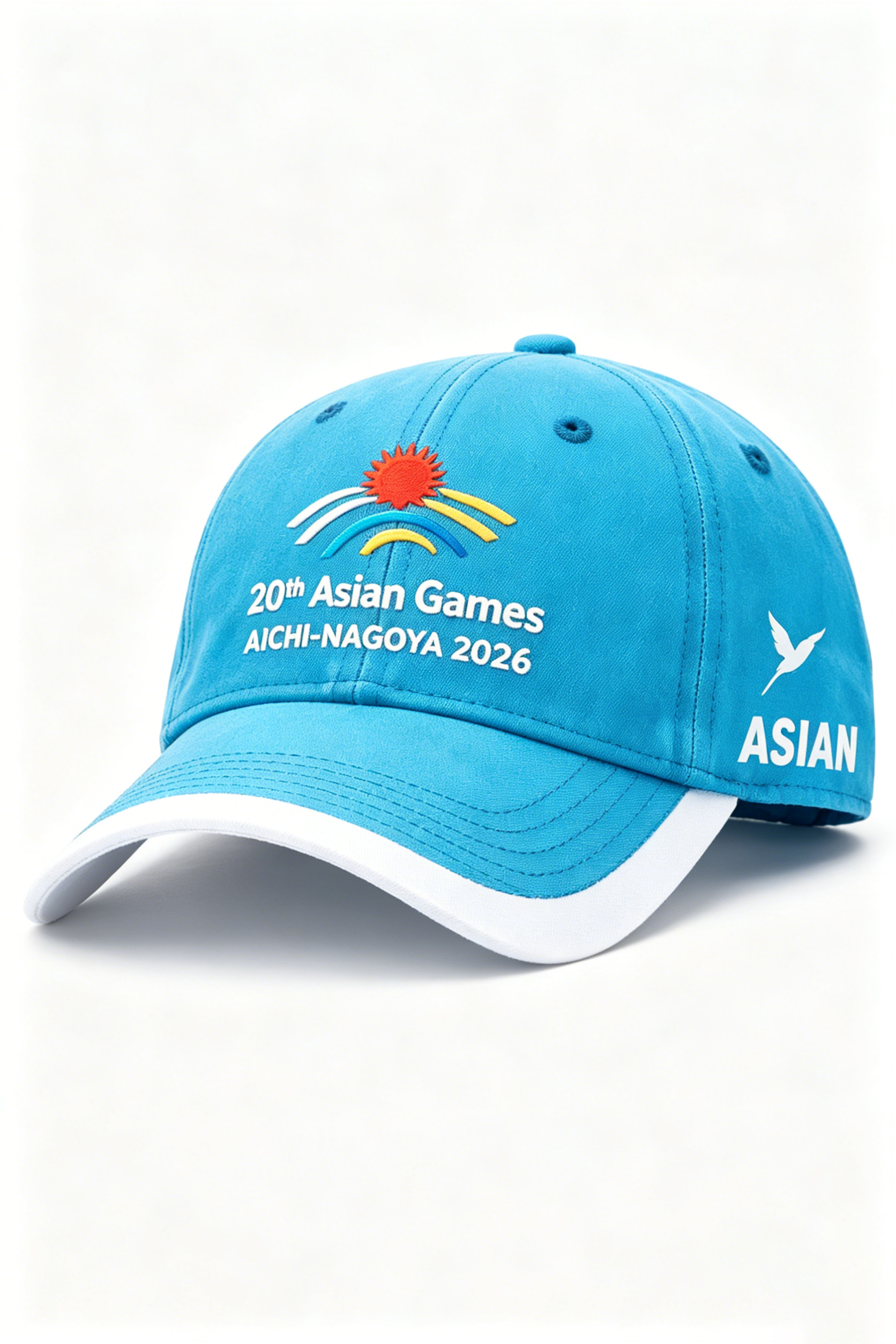 20th Asian Games Aichi-Nagoya 2026 Embroidered Gray Adjustable Cotton Denim Baseball Cap