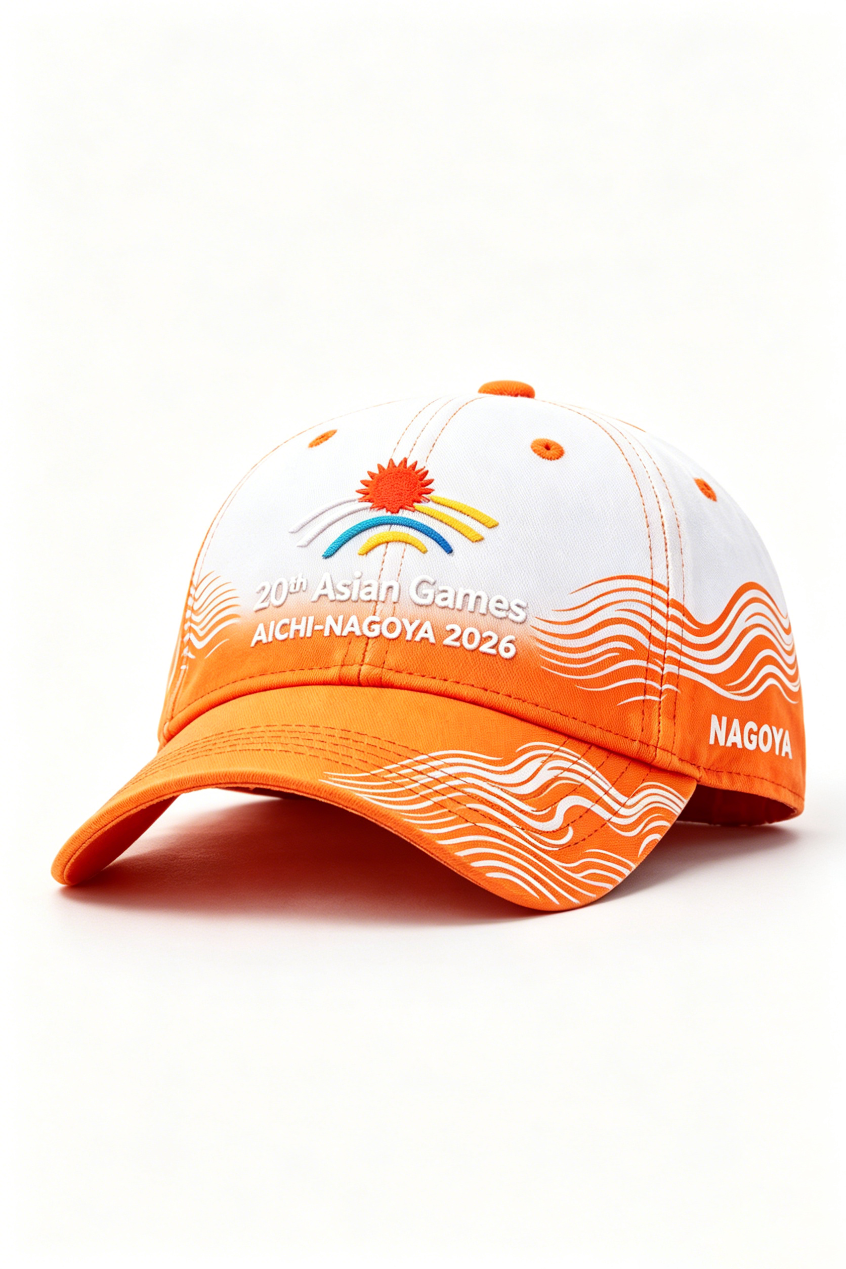 20th Asian Games Aichi-Nagoya 2026 Embroidered Gray Adjustable Cotton Denim Baseball Cap