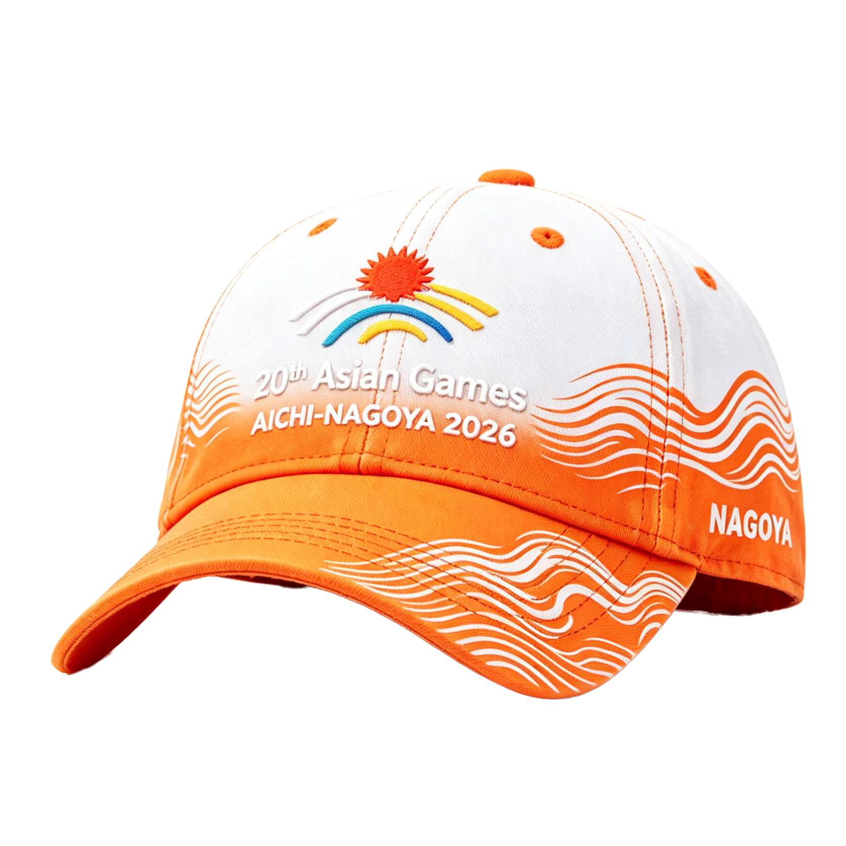 20th Asian Games Aichi-Nagoya 2026 Embroidered Gray Adjustable Cotton Denim Baseball Cap