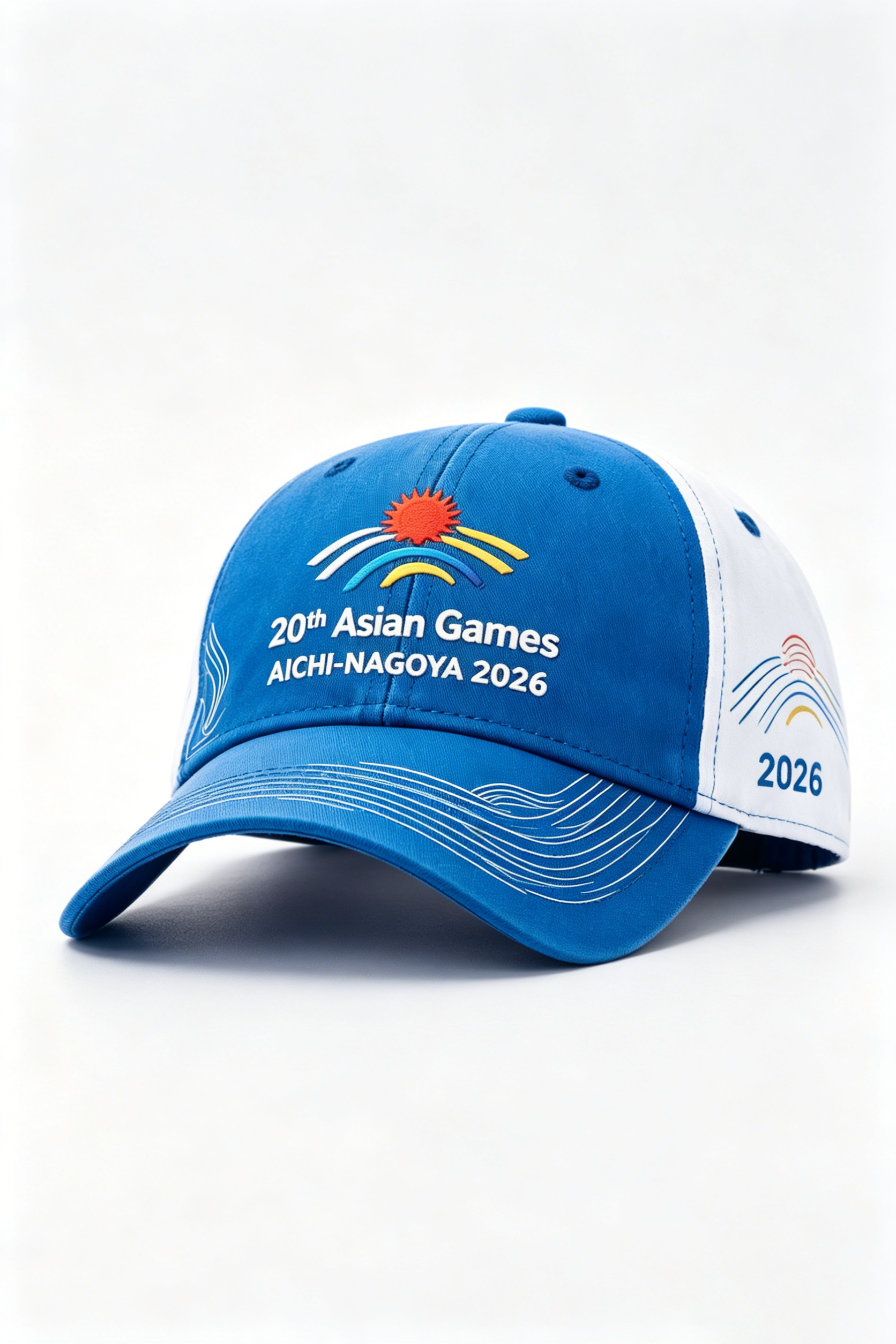 20th Asian Games Aichi-Nagoya 2026 Embroidered Gray Adjustable Cotton Denim Baseball Cap