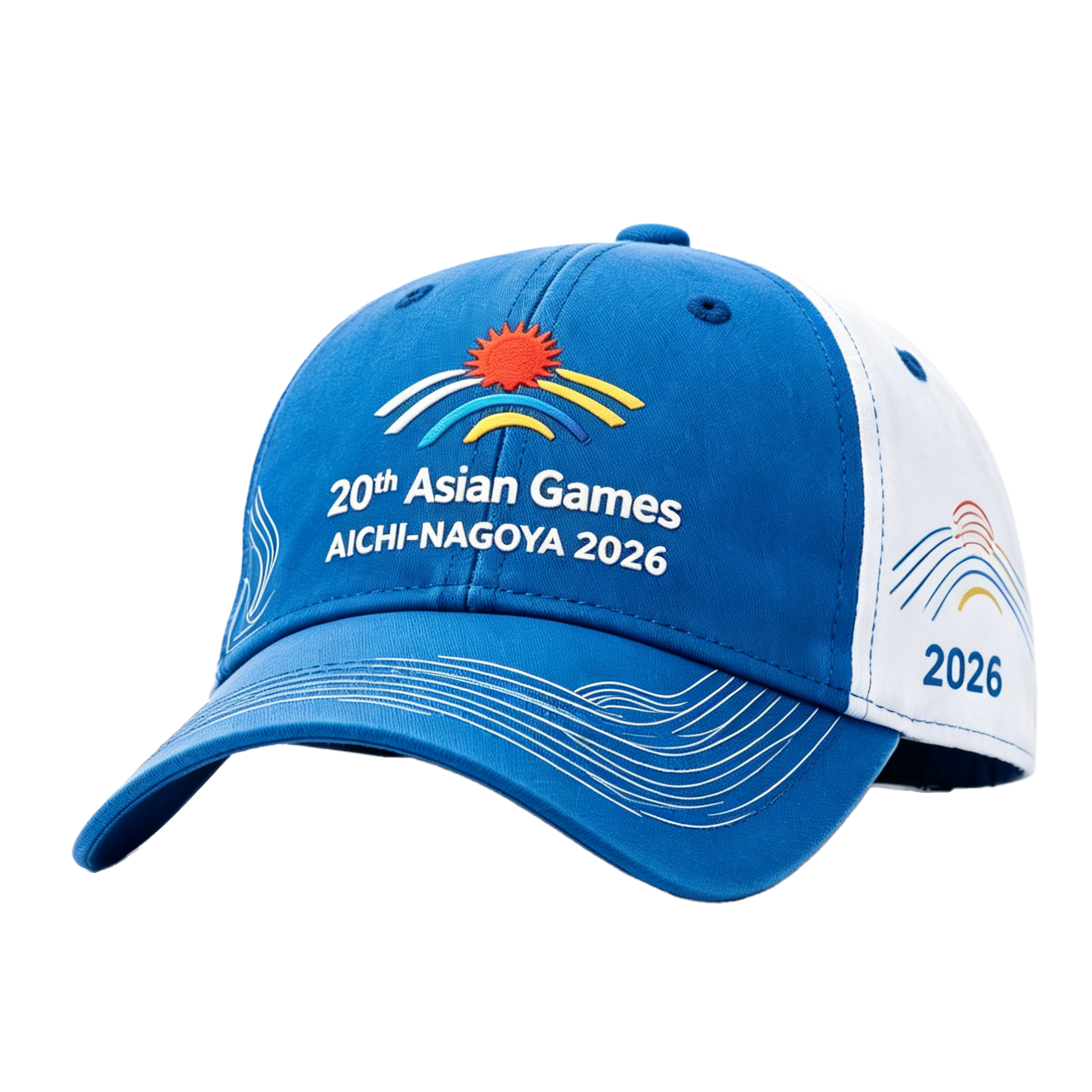 20th Asian Games Aichi-Nagoya 2026 Embroidered Gray Adjustable Cotton Denim Baseball Cap