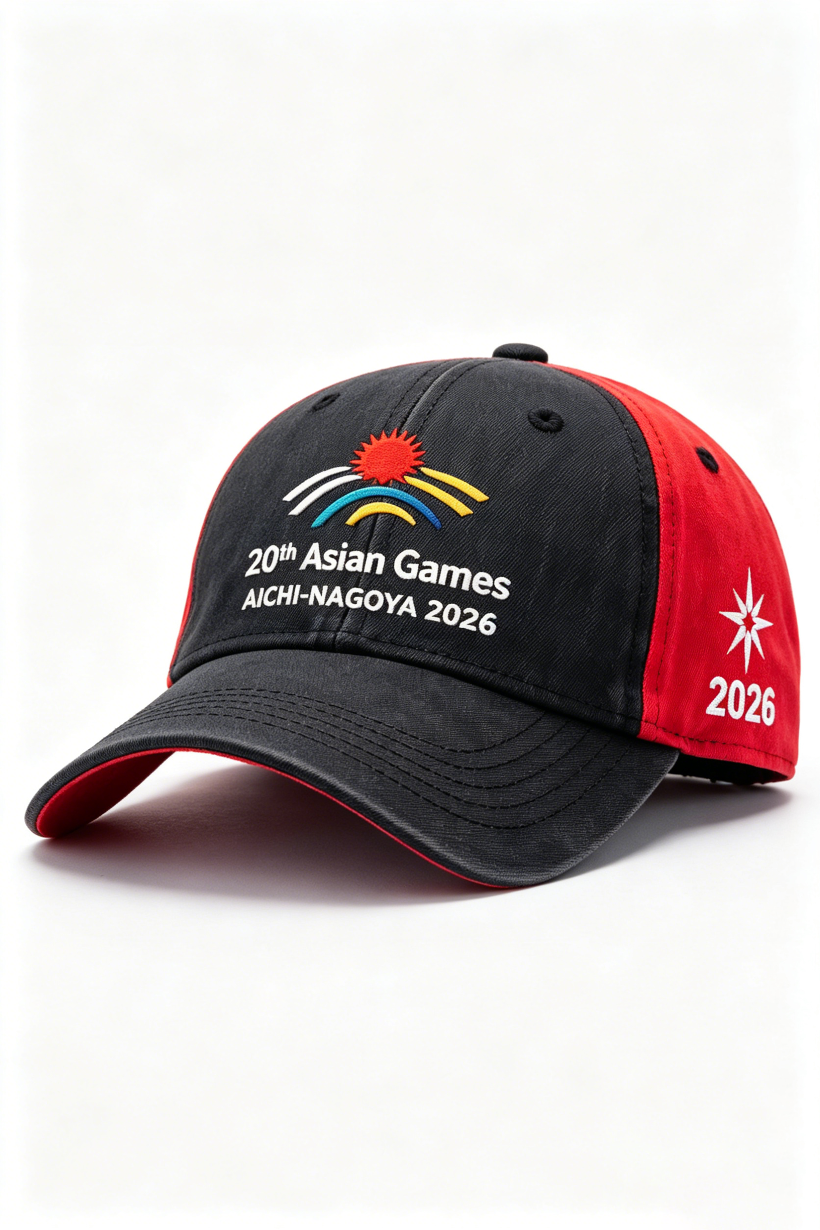 20th Asian Games Aichi-Nagoya 2026 Embroidered Gray Adjustable Cotton Denim Baseball Cap