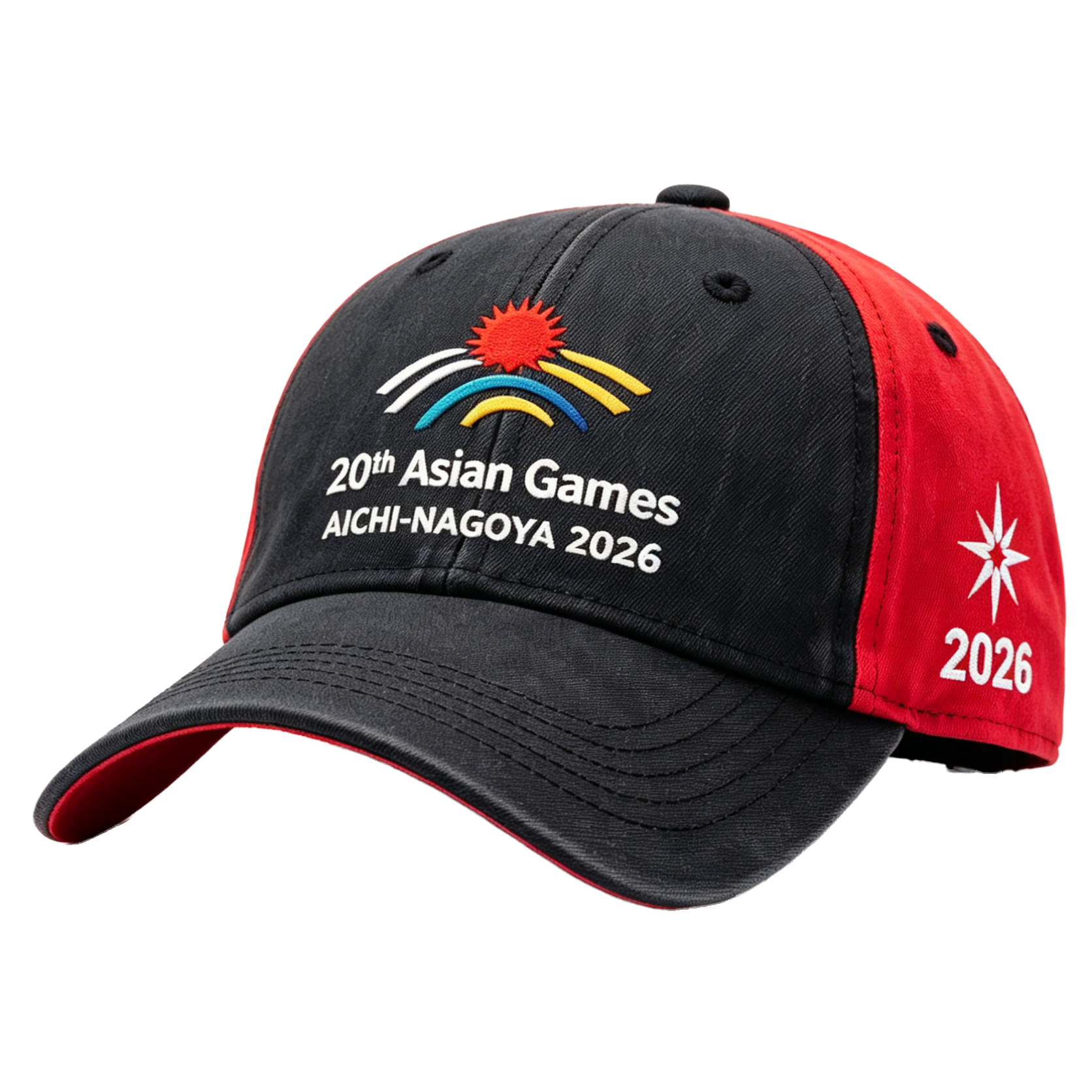 20th Asian Games Aichi-Nagoya 2026 Embroidered Gray Adjustable Cotton Denim Baseball Cap
