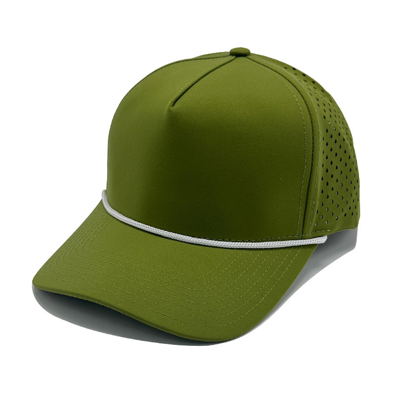Breathable Simple Baseball Cap Custom High-Quality Outdoor Quick-Dry Perforated Nylon Baseball Cap with Strap Custom Logo