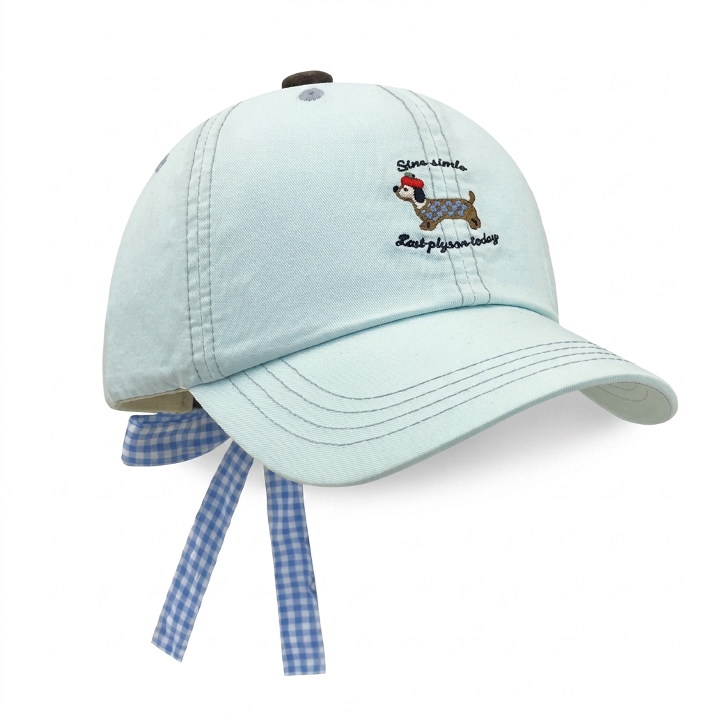Cute Puppy Bow Tie Baseball Cap with Sun protection