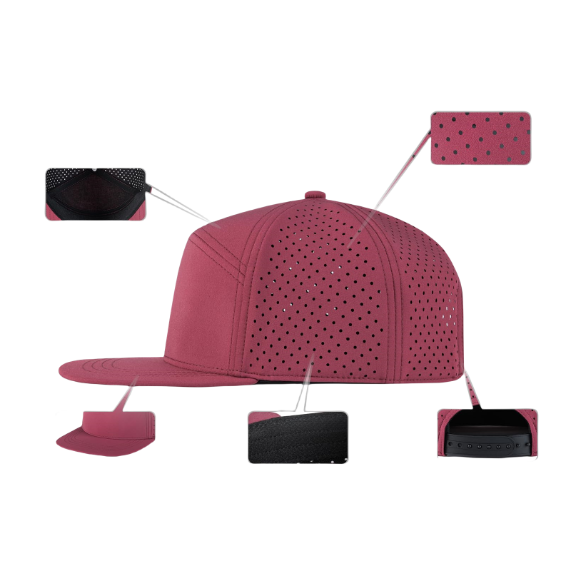 High Quality Deep Red Polyester Trucker Hat for Outdoor & Casual Activities with Ventilation Holes for Summer Fashion
