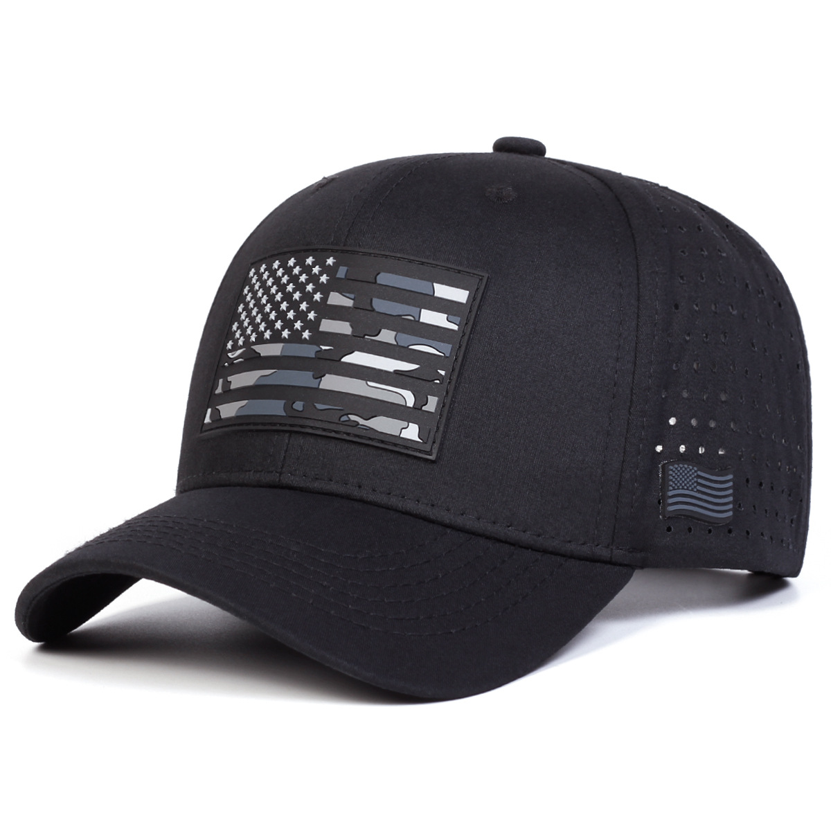 Fashion Camouflage Pattern National Flag Baseball Cap with Ventilation Holes Soft Top Beanie,truck Driver Hat