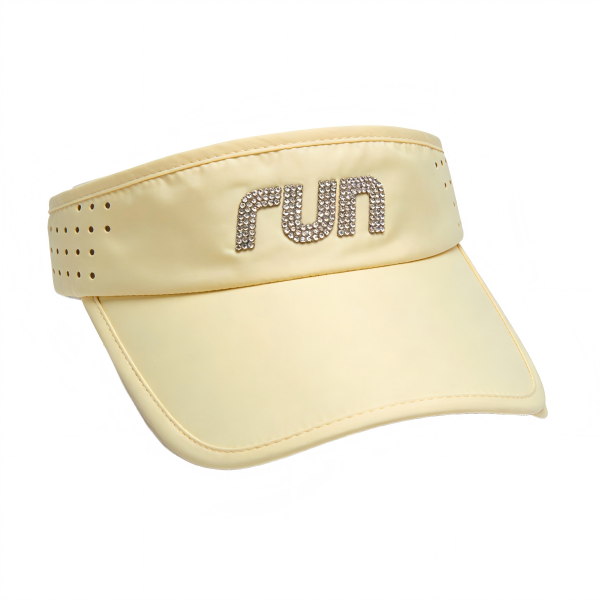 Premium Rhinestone Sport Visor Laser Cut Polyester Running Hat, UPF 50+ for Outdoor Sports