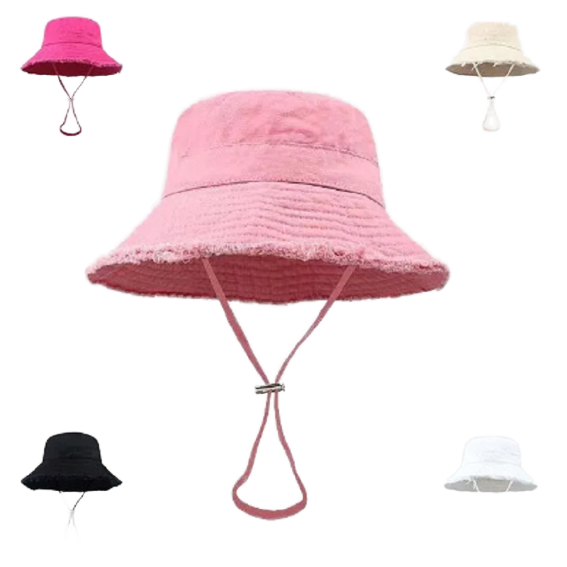 Unisex Custom 3D Embroidery Bucket Hat Wide Brim Outdoor Sunshade Fisherman Cap Striped Terry Mesh Velour Travel Cartoon Leopard