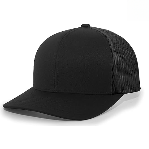 6 Panel Black Trucker Hat Custom Embroidered High Quality Cotton/Polyester Mesh Outdoor Common Fabric Cap for Unisex Wholesale