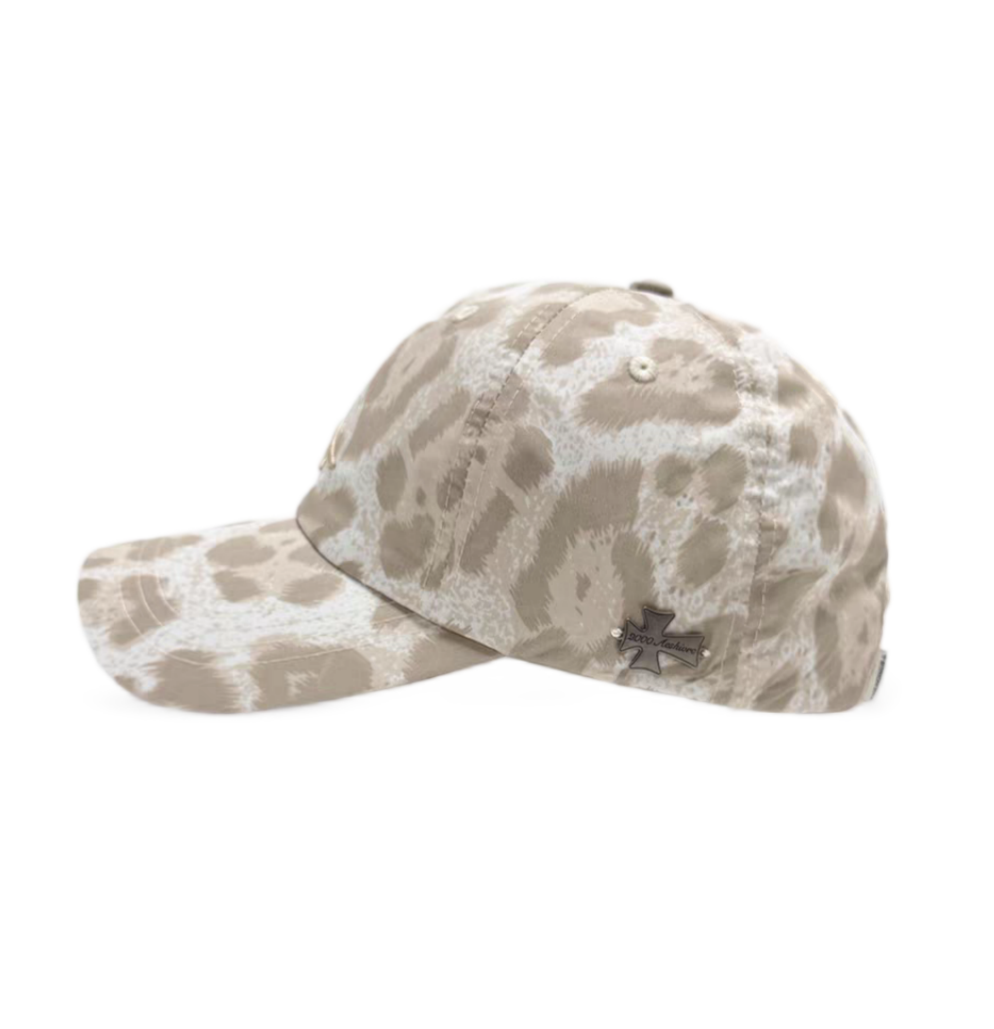 Leopard Print 6-Panel Baseball Cap Retro Y2K Style Curve Brim Adjustable Unisex Fashionable Breathable Waterproof Dad Hat