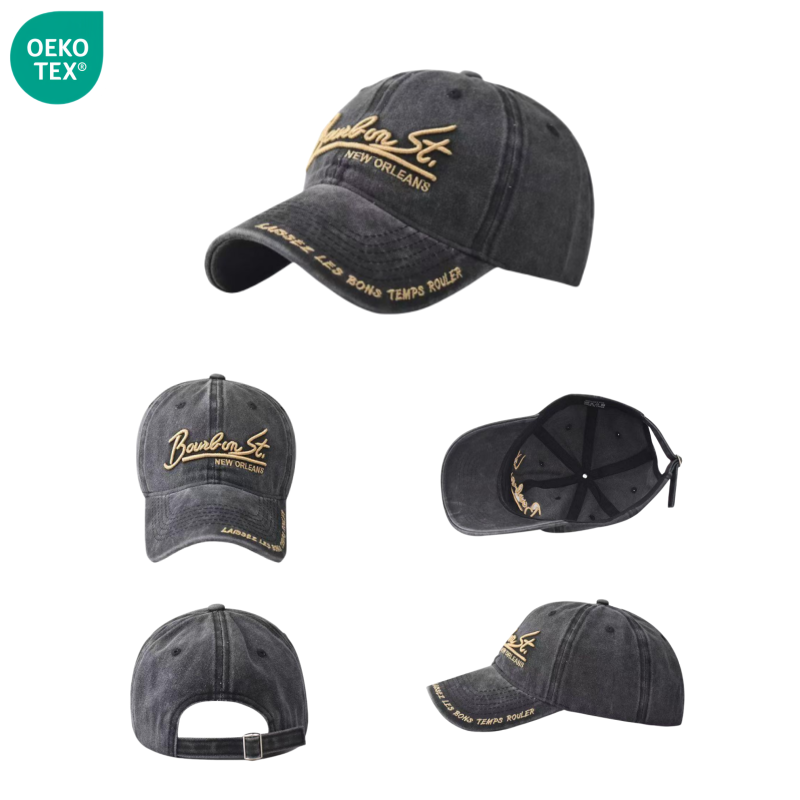 High Quality Vintage Curved Dad Cap with Stylish 3D Embroidery Custom Letter Pattern Sporty Logo Classic Baseball Cap Design