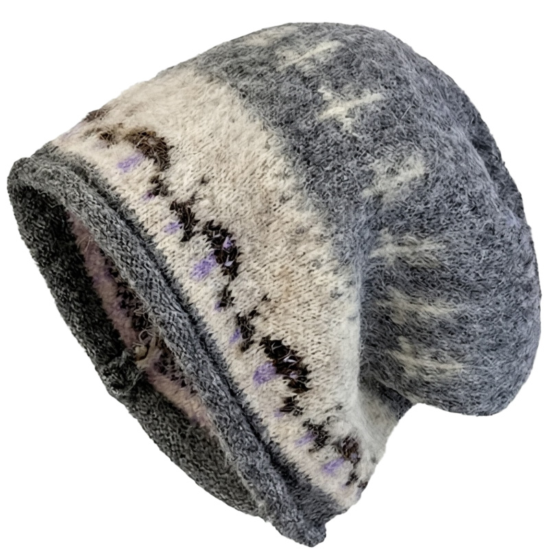Fall/Winter Retro Roll Rim Knitted Hat Warm and Stylish for Cold Weather Cold Hat