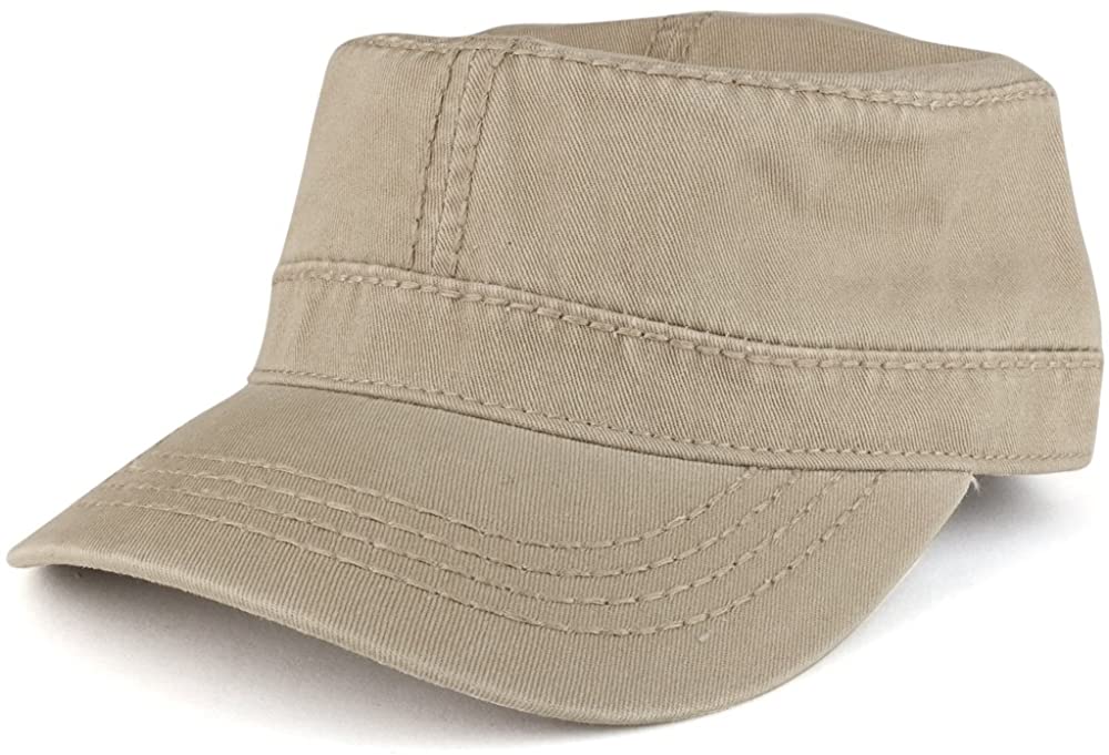 Outdoor Character Garment Washed Cotton Twill Flat Top Cap with 3D Embroidery and Adjustable Heavy Stitching