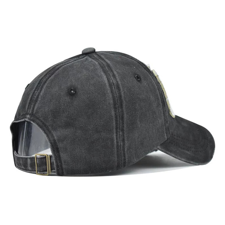 Washed Dobby Image Vintage Black Soft Top Baseball Cap Korean Style Face Slimming Fashion Common Dad Hat