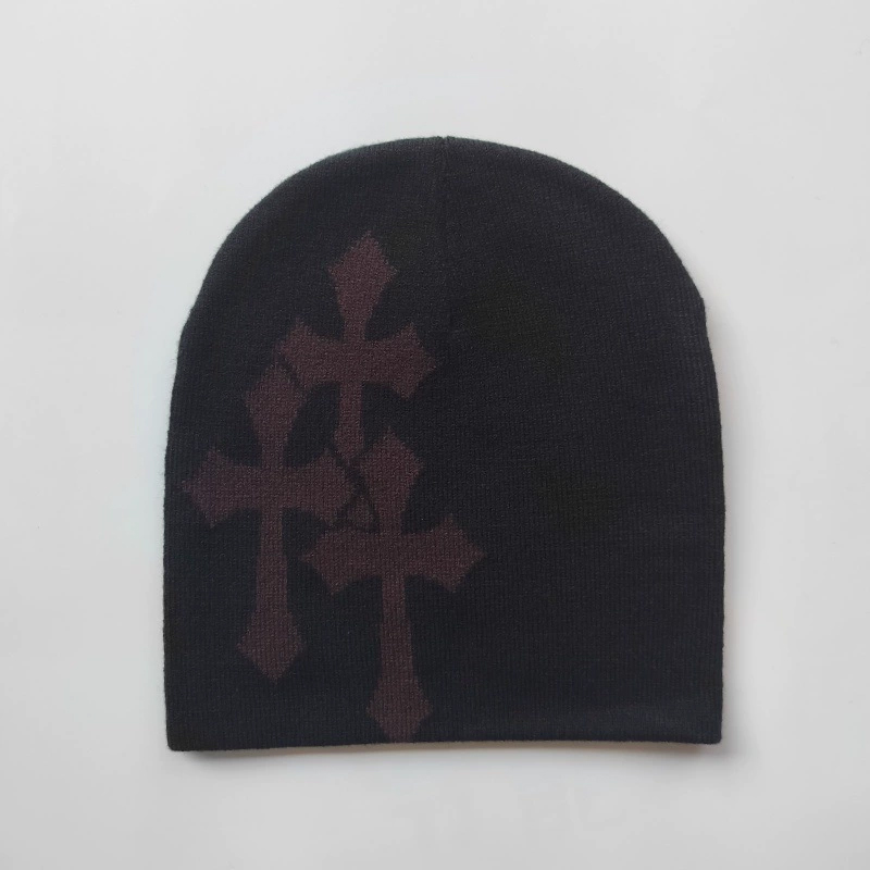 Trendy Cross-Shape Jacquard Hats for Men and Women Popular Hip-hop Street Style for Outdoor Sports and Travel