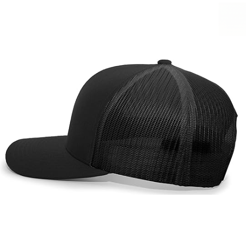 6 Panel Black Trucker Hat Custom Embroidered High Quality Cotton/Polyester Mesh Outdoor Common Fabric Cap for Unisex Wholesale