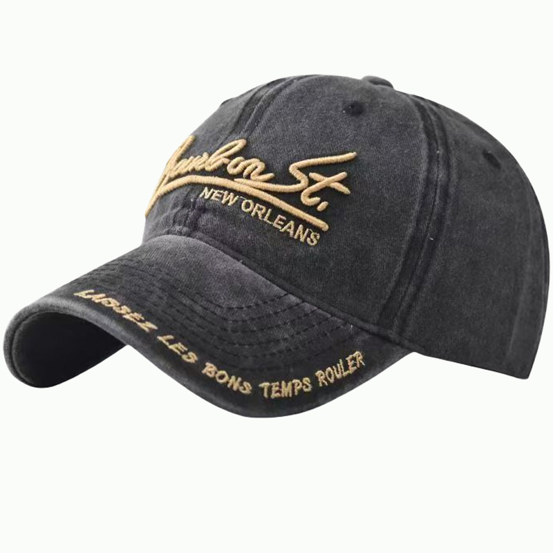 High Quality Vintage Curved Dad Cap with Stylish 3D Embroidery Custom Letter Pattern Sporty Logo Classic Baseball Cap Design