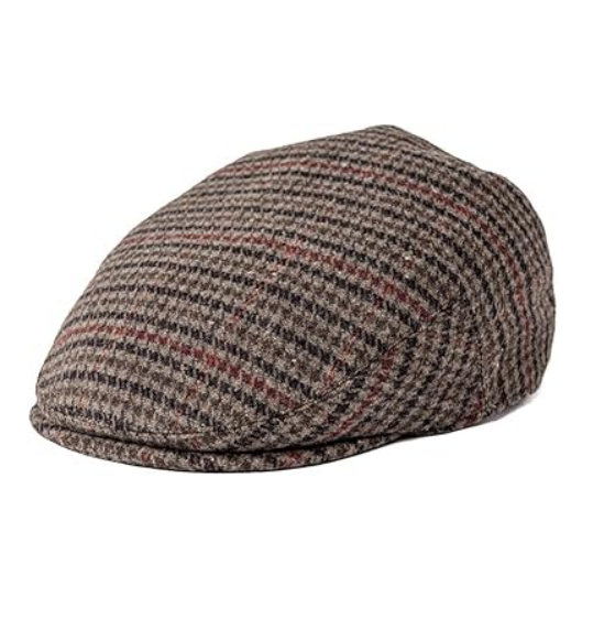 New Unisex Classic Herringbone Tweed Wool Blend Warm and Cold-Resistant High-Quality Material Ivy Hat for Outdoor Travel
