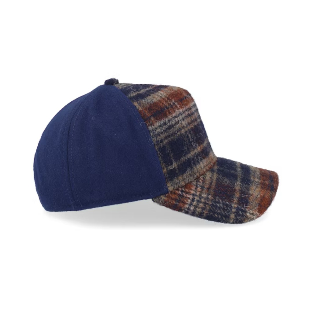 Premium Quality Custom Baseball Cap Sporty Antique Stitching Chessboard Plaid Affixed Cloth Embroidery Fruit Trendy Vintage