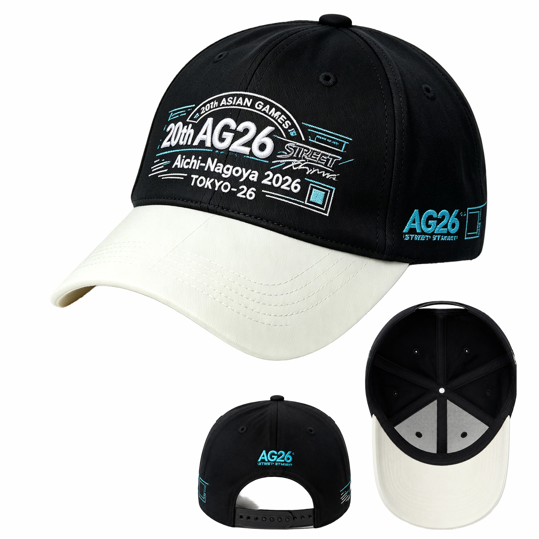 2026 Aichi-Nagoya Asian Games Unisex Grey Denim Baseball Cap | Adjustable Rear Buckle with Official 3D Raised Embroidered Logo