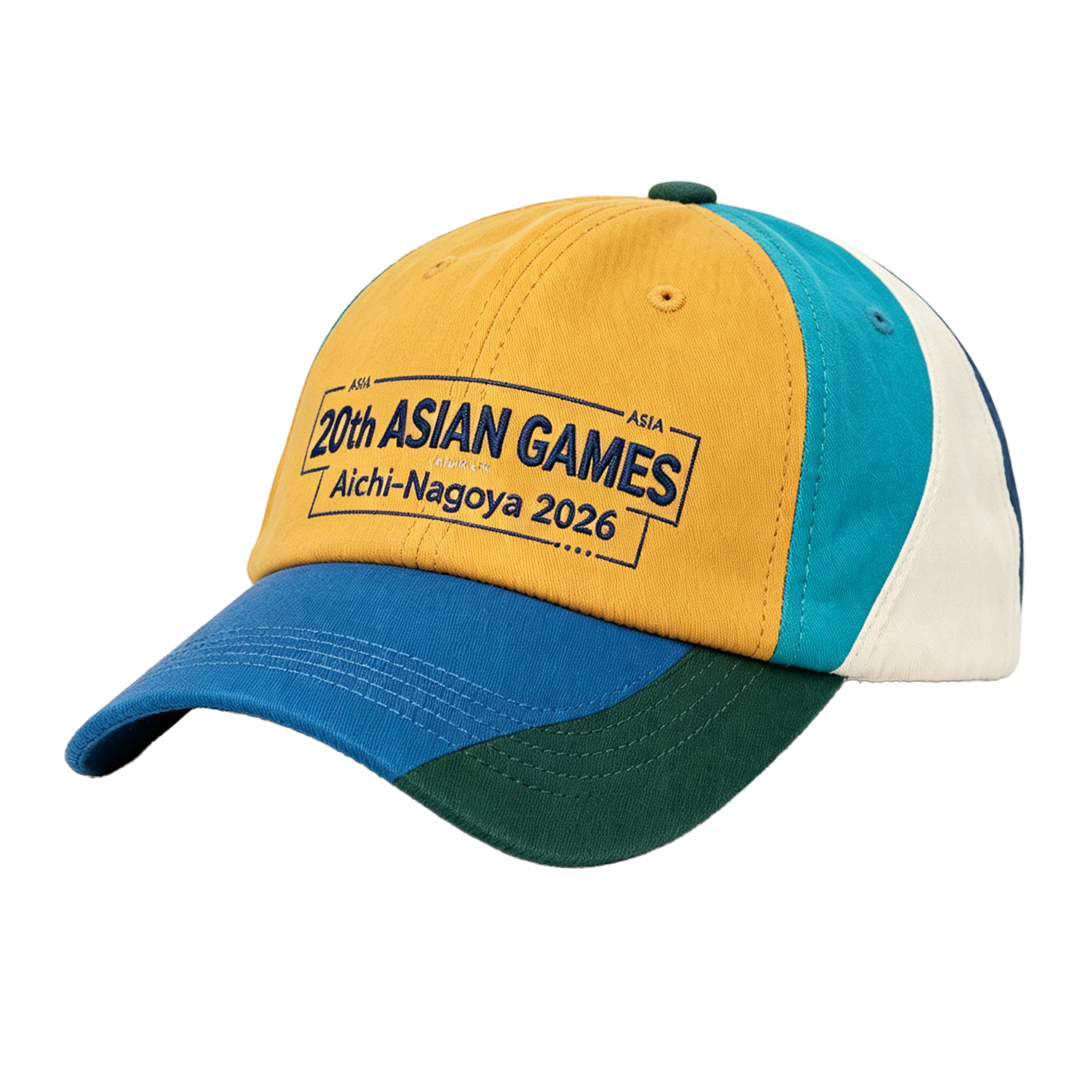 2026 Aichi-Nagoya Asian Games Unisex Grey Denim Cap | Adjustable 3D Embroidered Baseball Hat