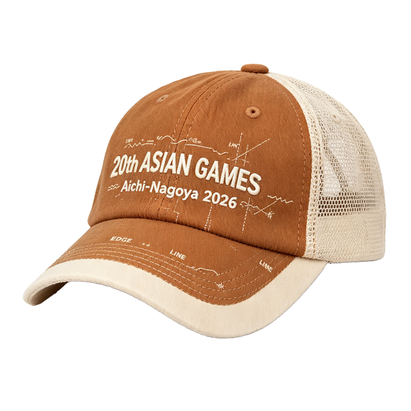 2026 Aichi-Nagoya Asian Games Unisex Grey Denim Cap | Adjustable 3D Embroidered Baseball Hat