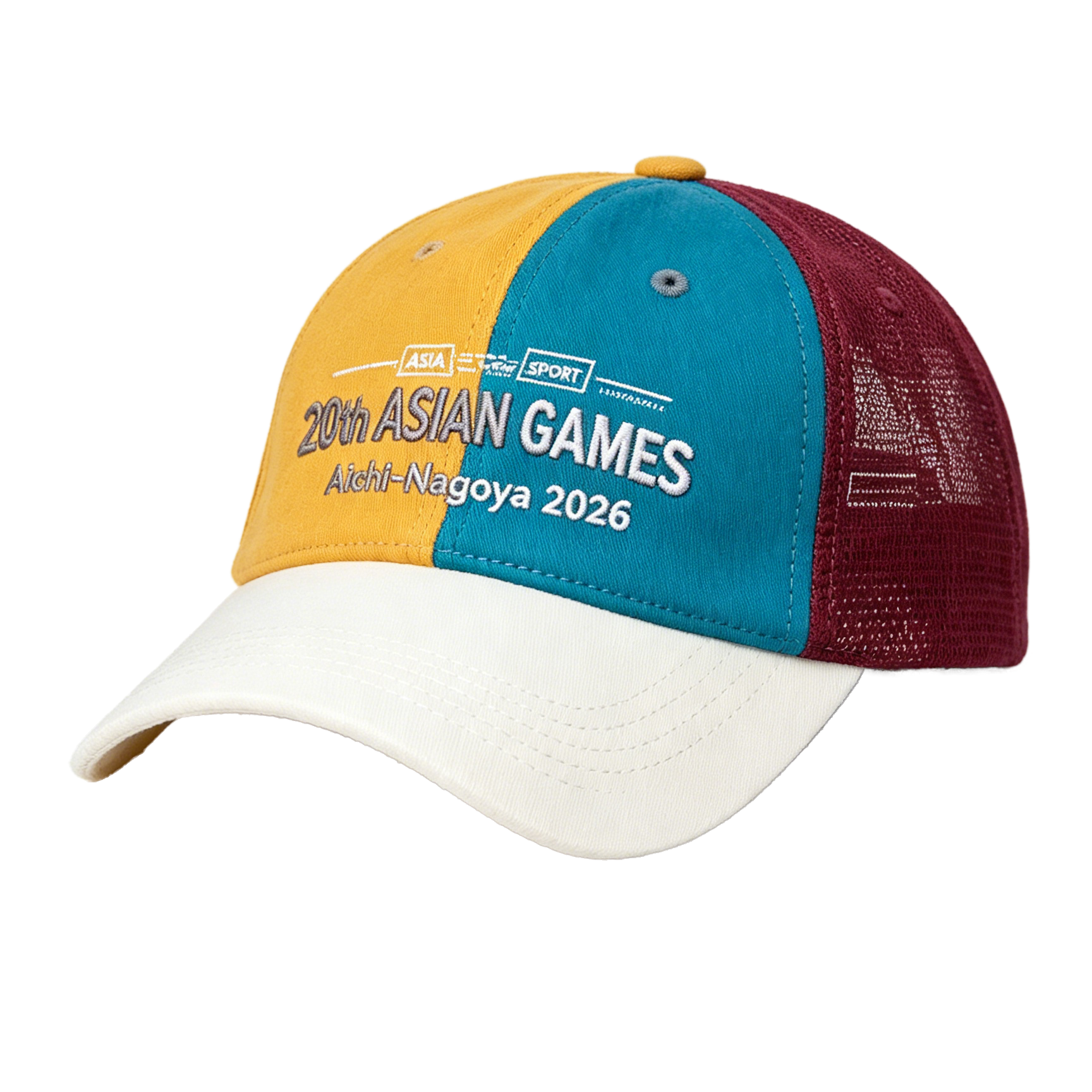 2026 Aichi-Nagoya Asian Games Unisex Grey Denim Cap | Adjustable 3D Embroidered Baseball Hat