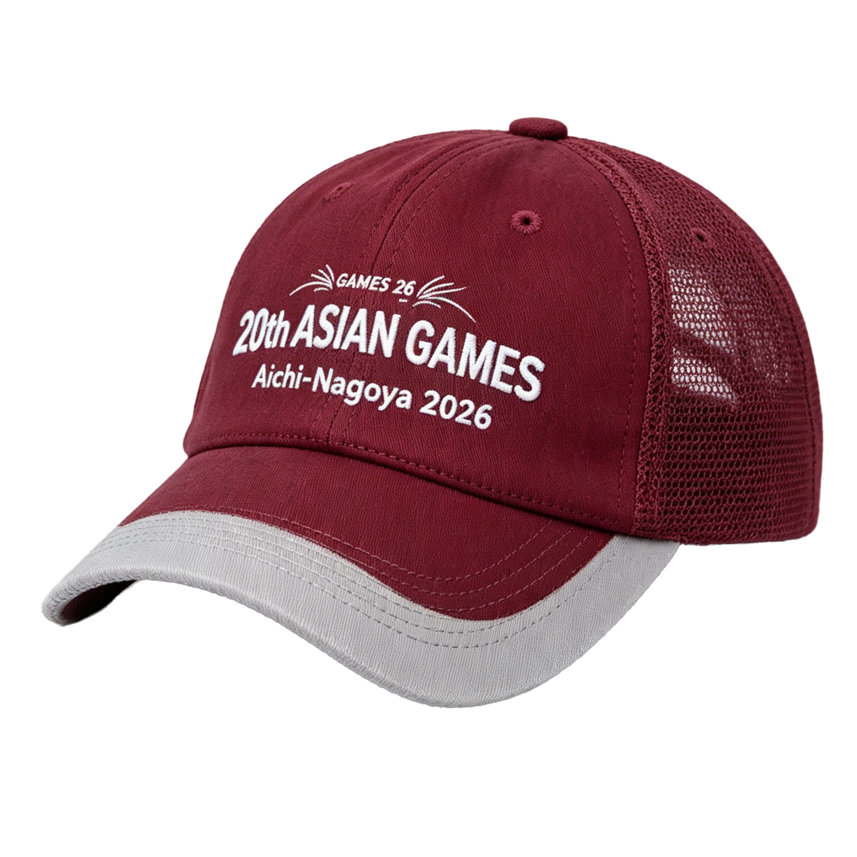 2026 Aichi-Nagoya Asian Games Unisex Grey Denim Cap | Adjustable 3D Embroidered Baseball Hat