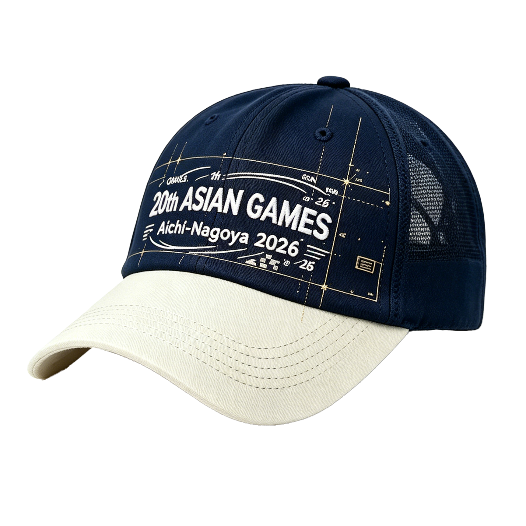 2026 Aichi-Nagoya Asian Games Unisex Grey Denim Cap | Adjustable 3D Embroidered Baseball Hat