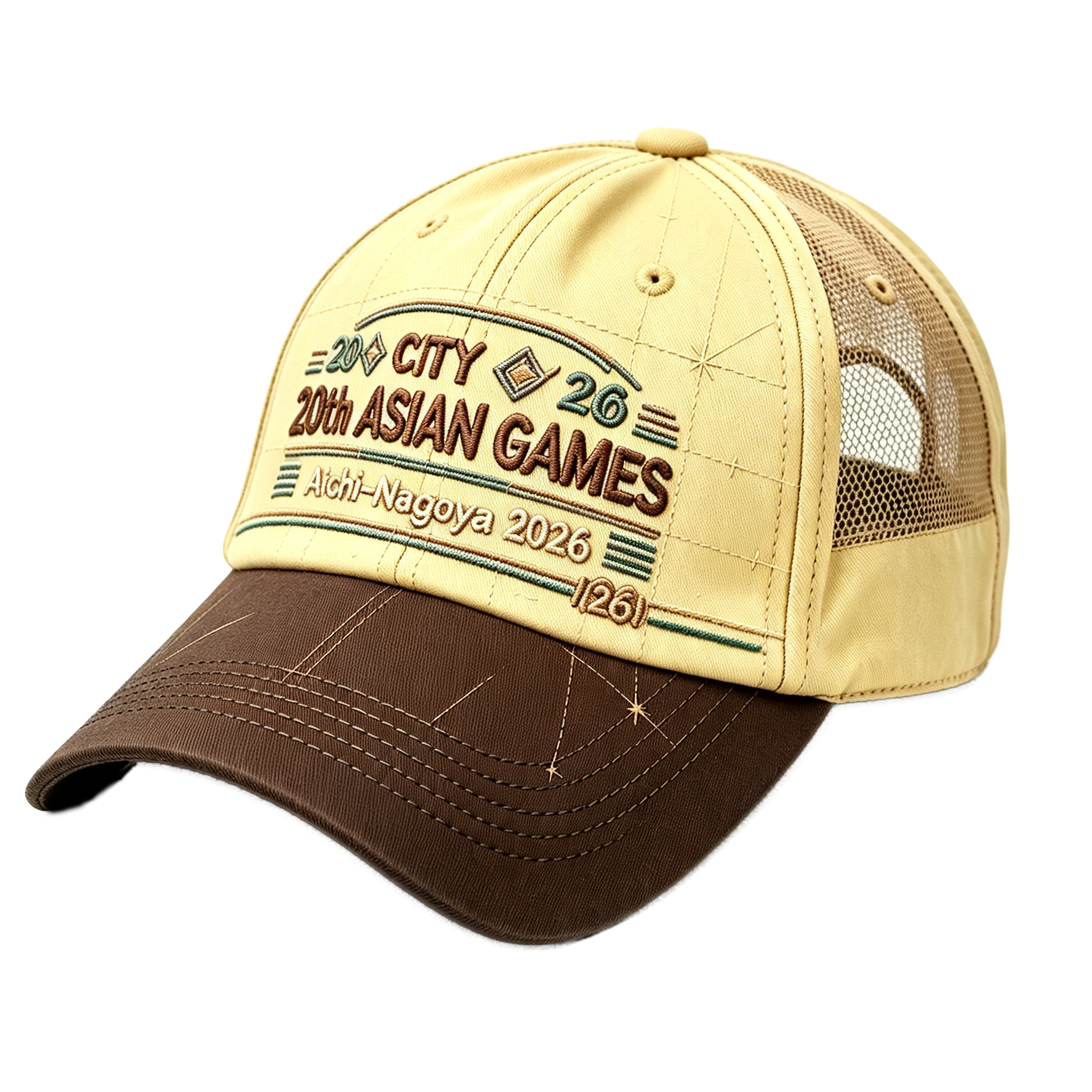 2026 Aichi-Nagoya Asian Games Unisex Grey Denim Cap | Adjustable 3D Raised Embroidered Baseball Hat