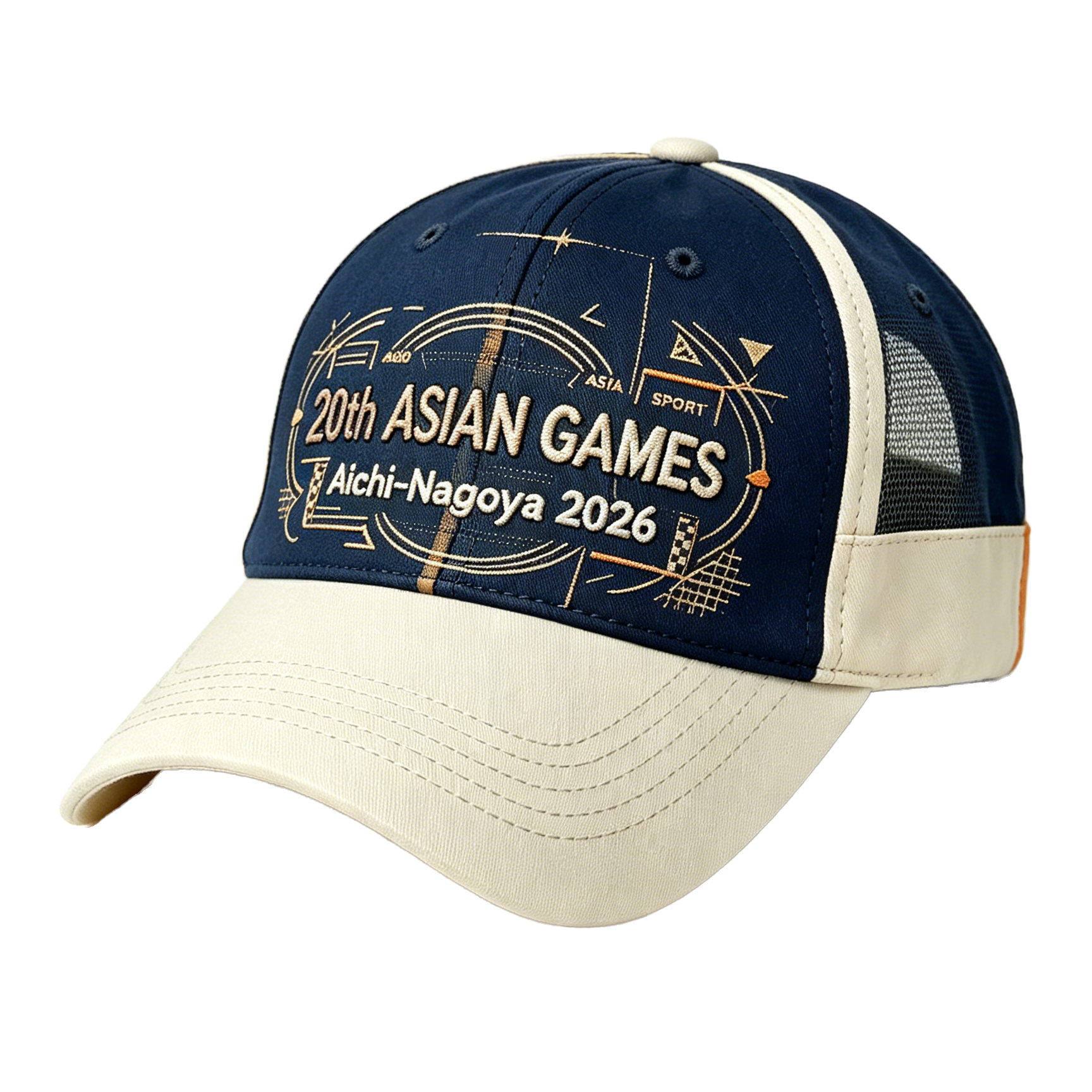 2026 Aichi-Nagoya Asian Games Unisex Grey Denim Cap | Adjustable 3D Embroidered Baseball Hat