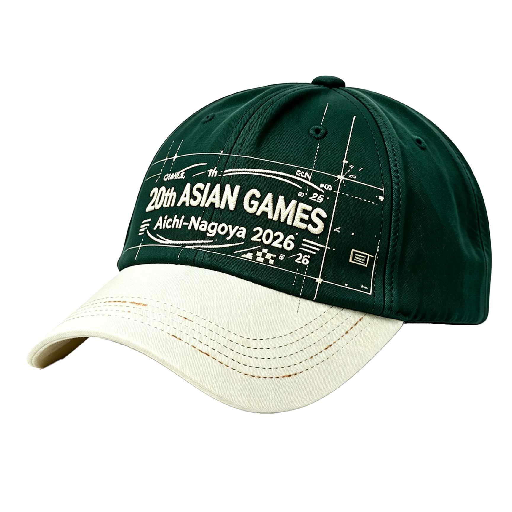 2026 Aichi-Nagoya Asian Games Unisex Grey Denim Cap | Adjustable 3D Embroidered Baseball Hat