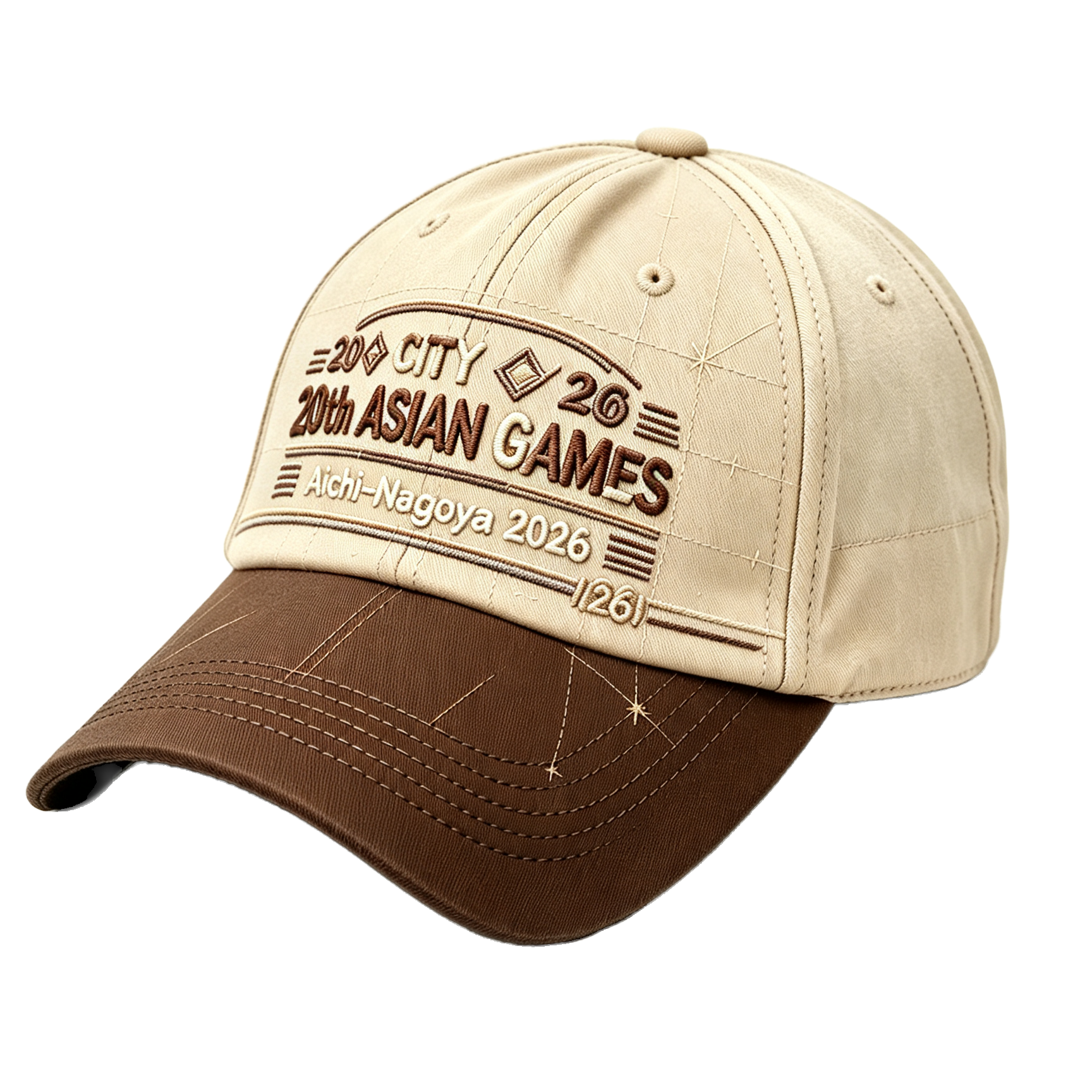 2026 Aichi-Nagoya Asian Games Unisex Grey Denim Cap | Adjustable 3D Raised Embroidered Baseball Hat