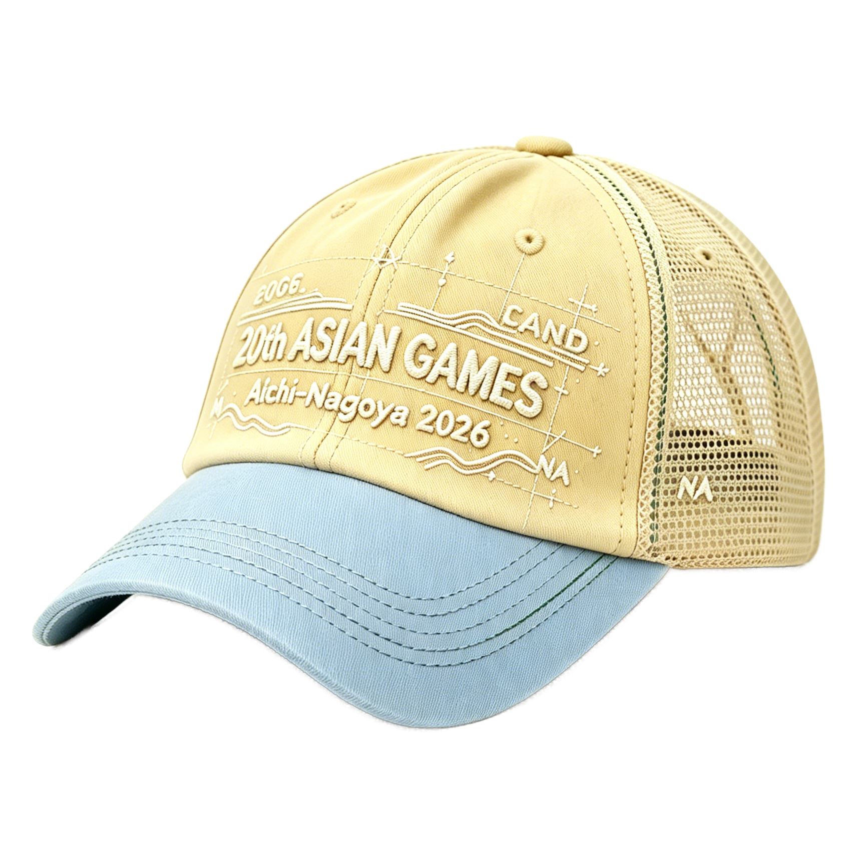 2026 Aichi-Nagoya Asian Games Unisex Grey Denim Cap | Adjustable 3D Embroidered Baseball Hat