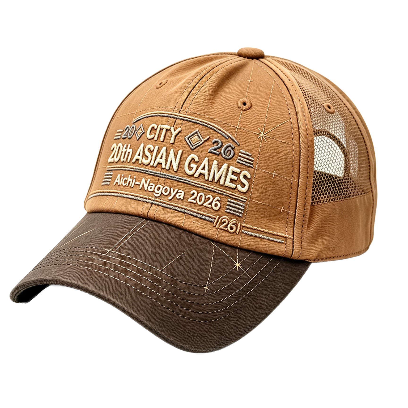 2026 Aichi-Nagoya Asian Games Unisex Grey Denim Cap | Adjustable 3D Embroidered Baseball Hat